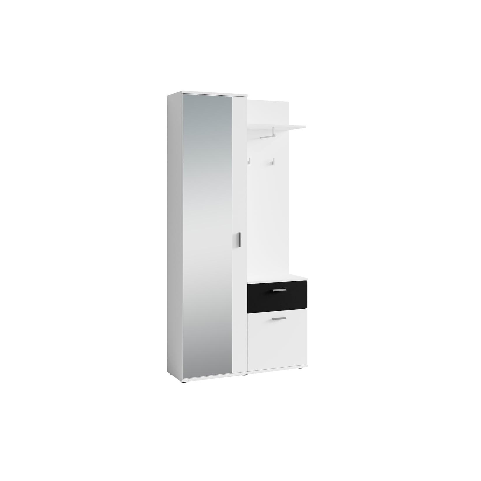 byLIVING Garderobe JAKOB Schwarz/Weiß Spiegel