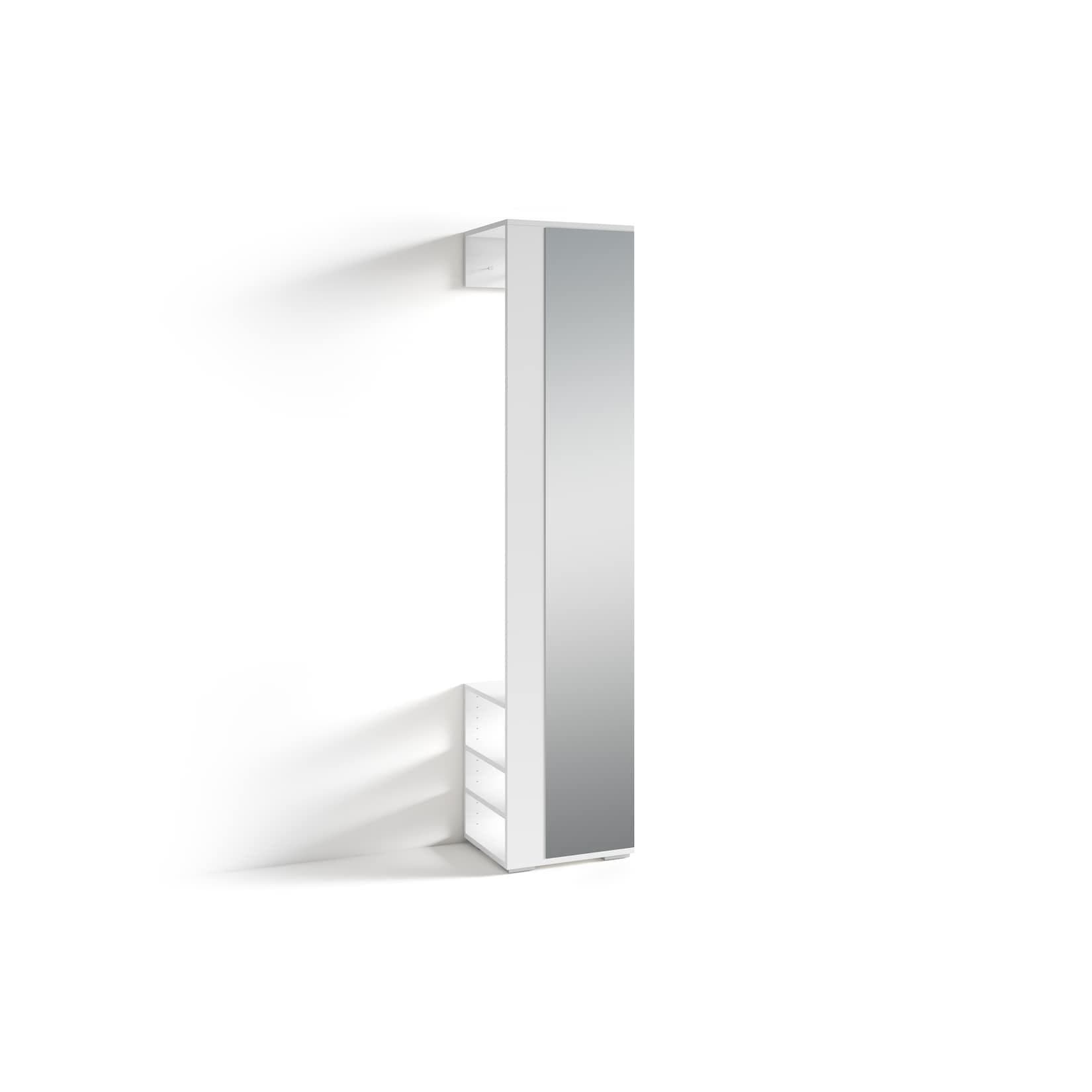 byLIVING Garderobe BEN, 40 cm Breite, Weiß, mit Kleiderstange und Ablage