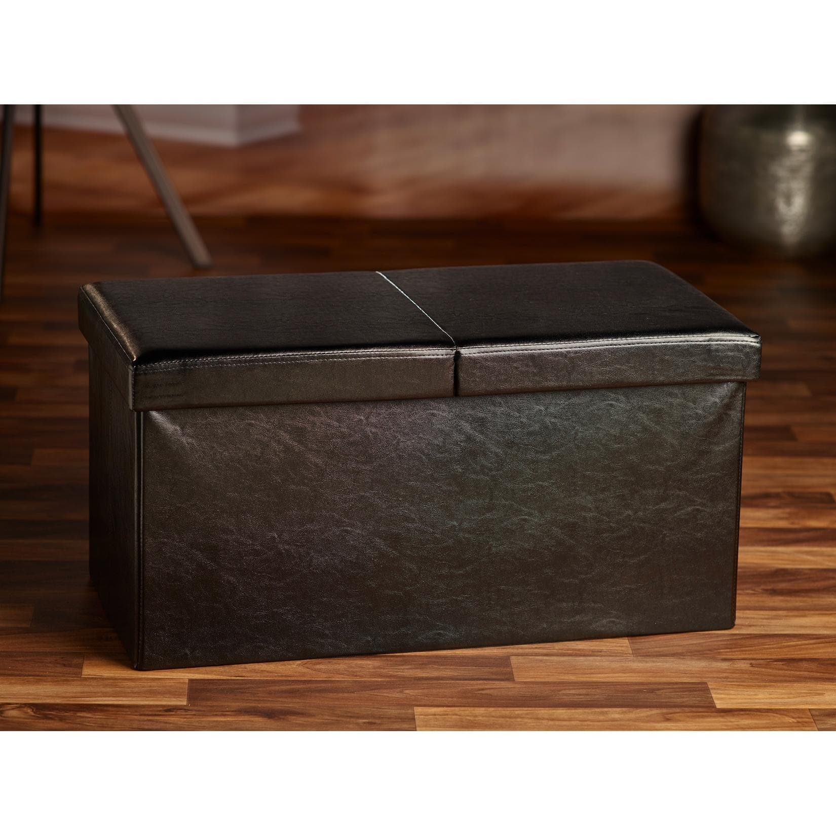 Sitzwürfel mit Stauraum - Kunstlederbezug & abnehmbarem Deckel