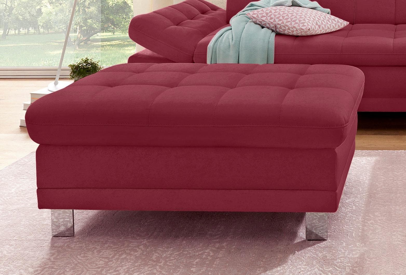 Polsterhocker SIT & MORE Limit Bordeaux mit Stauraum