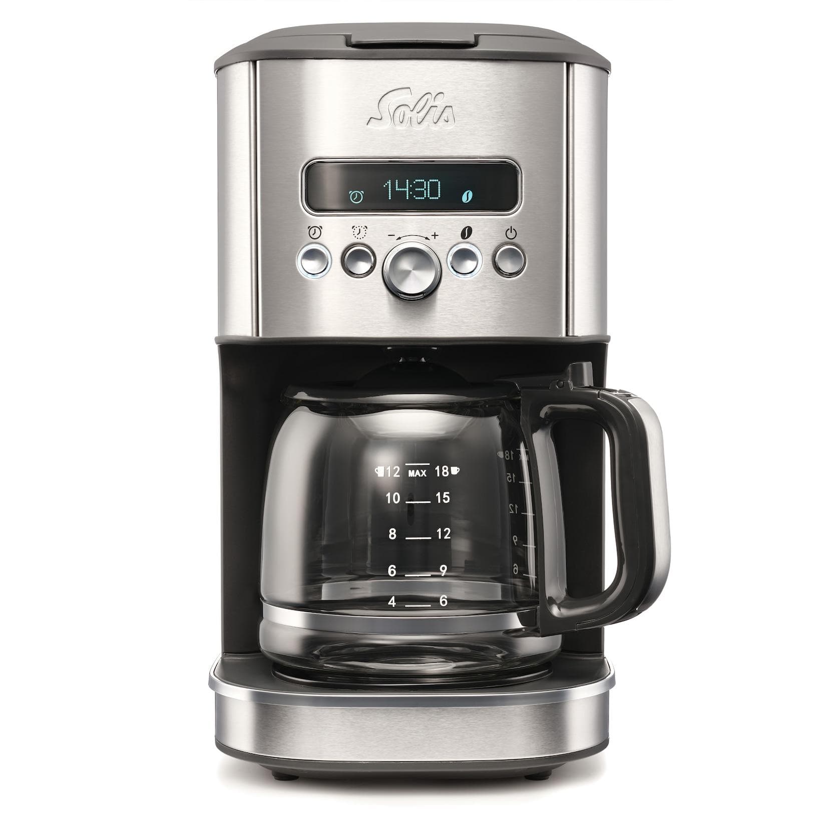 Solis Filterkaffeemaschine 1,8 Liter für 12-18 Tassen mit Timer
