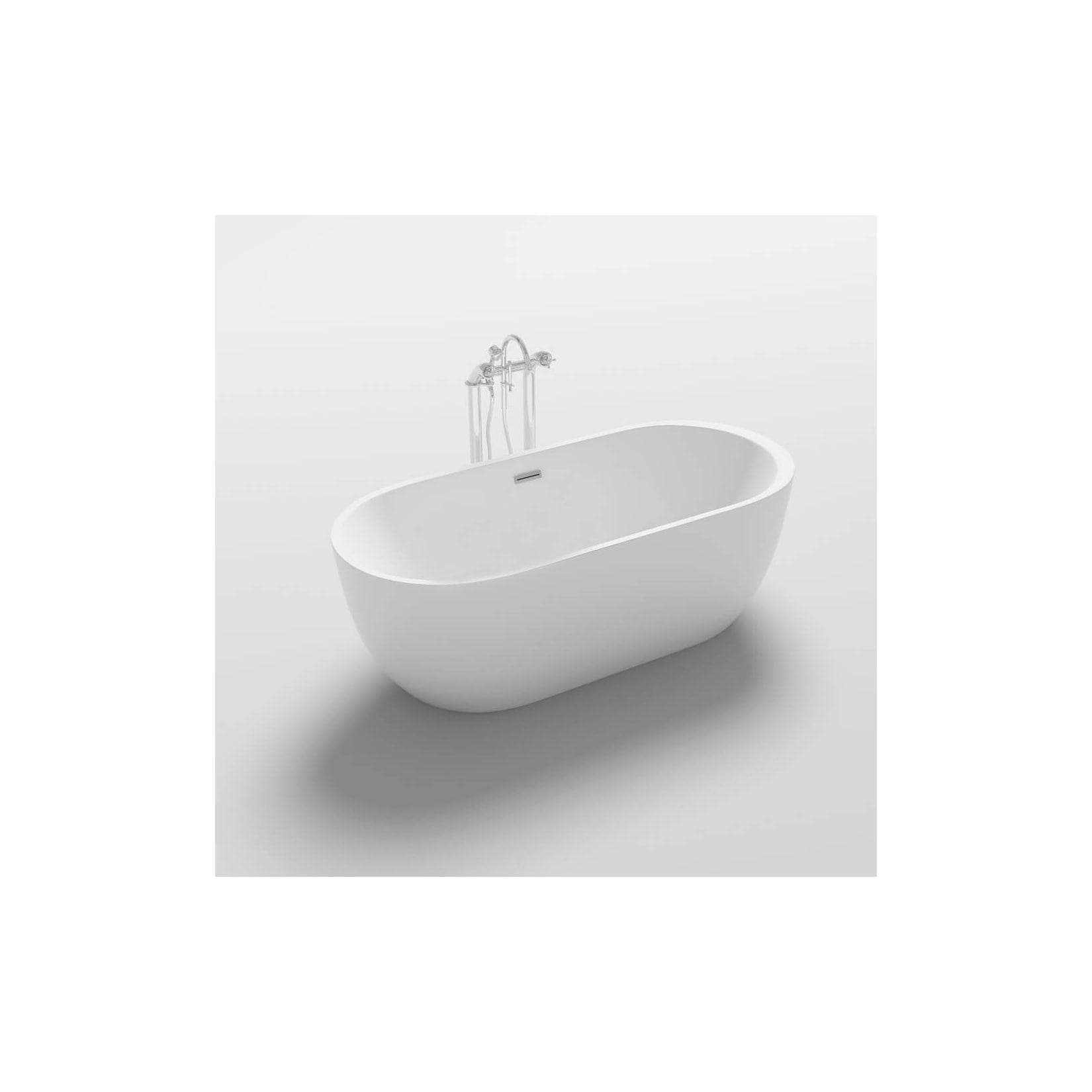 HOME DELUXE Freistehende Badewanne CODO Weiß Gehärtetes Acryl