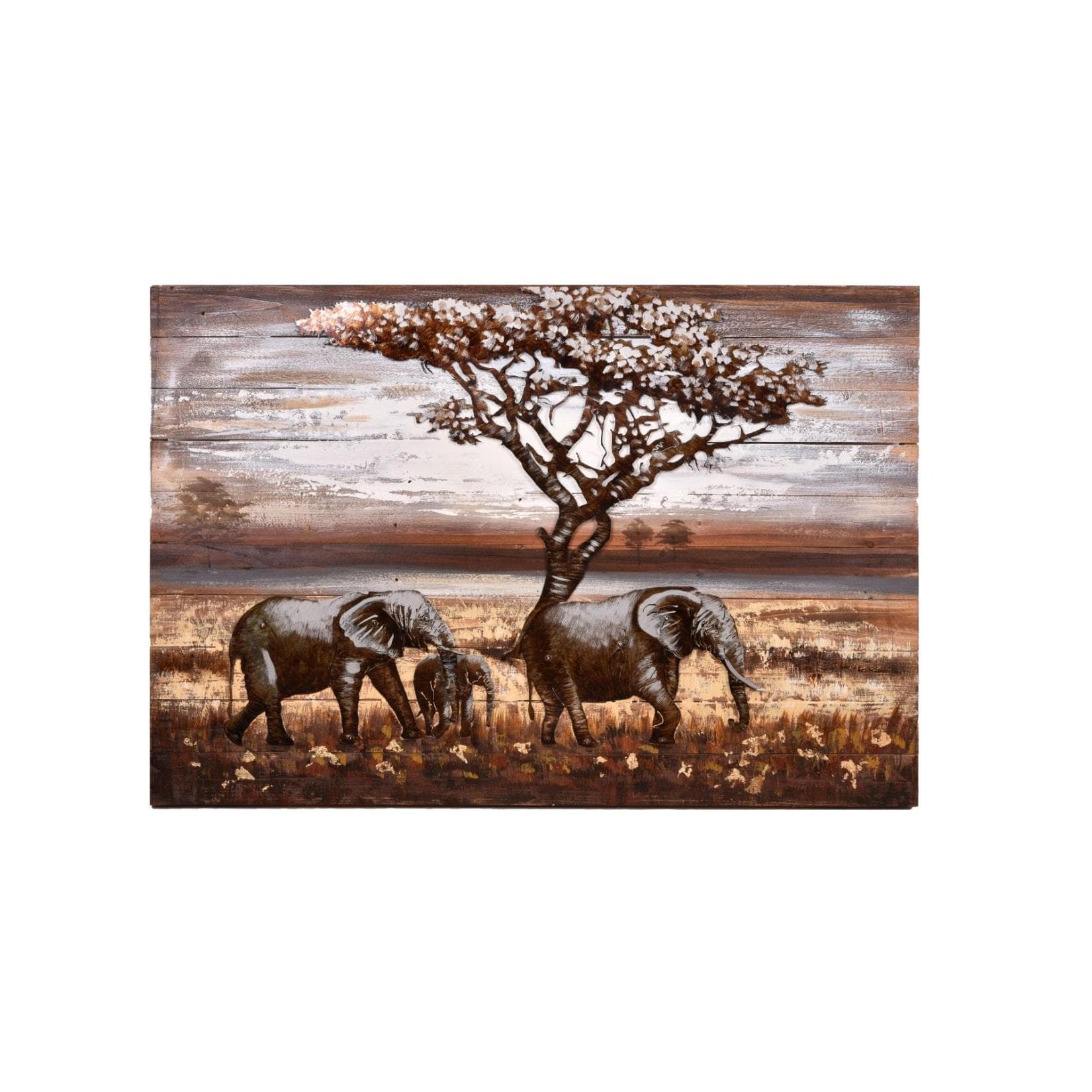 Harms Import 3D Metallbild Elefant Bunt Wanddekoration