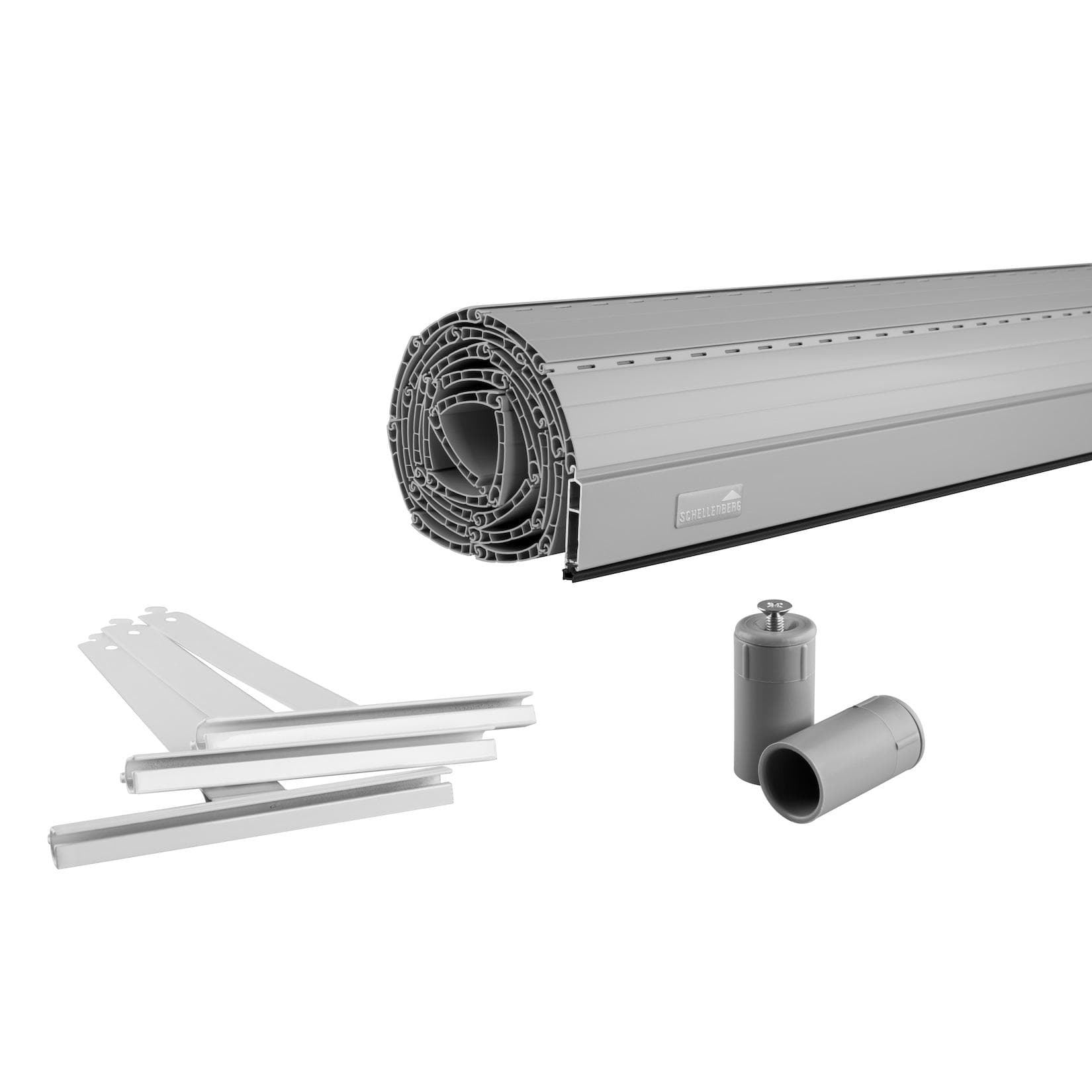 SCHELLENBERG Rollladenpanzer Set grau PVC Jalousie