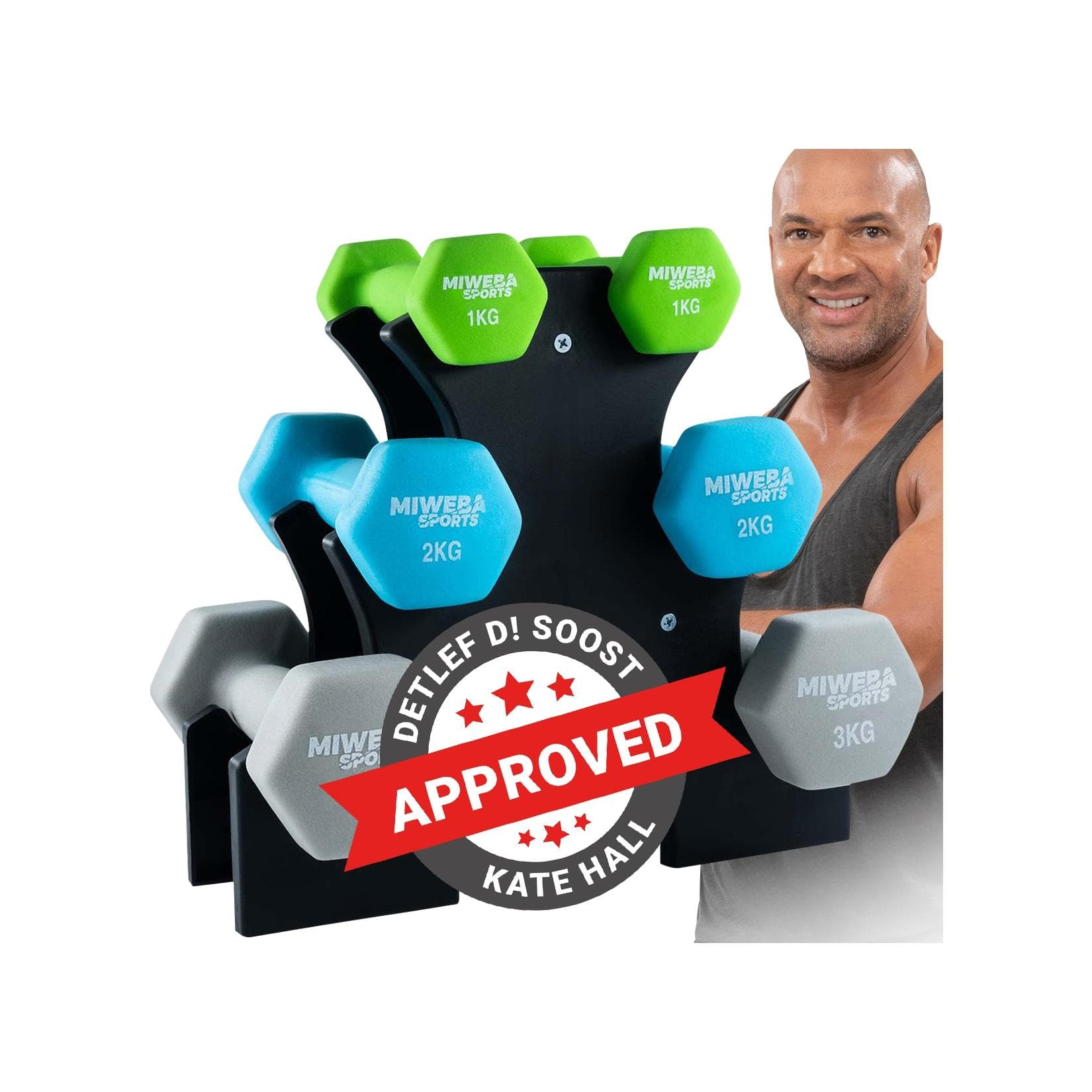 Miweba Sports Gymnastikhantel-Set 1-3 kg Neopren