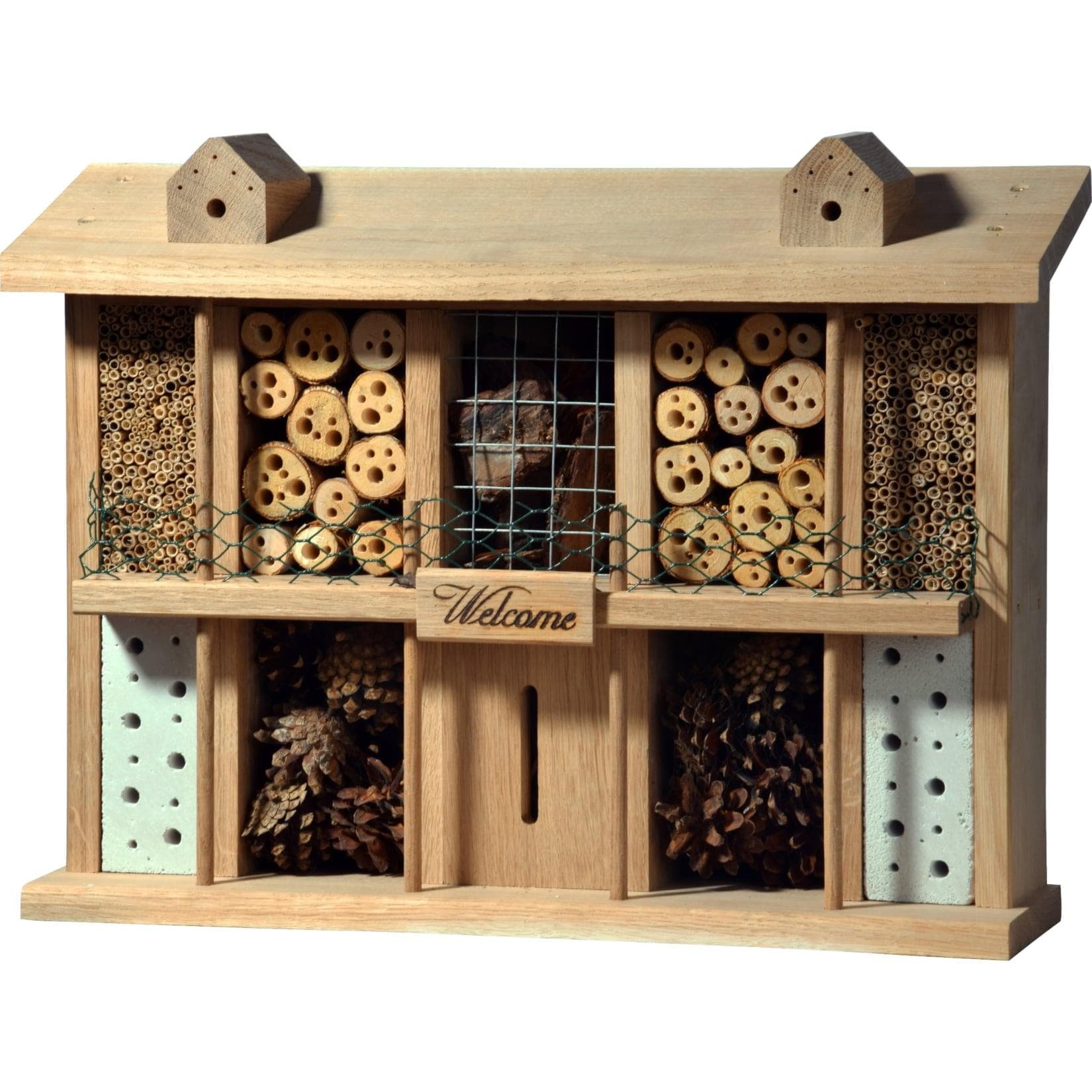 Landsitz Superior Eichenholz Insektenhotel für Wildbienen & Nützlinge