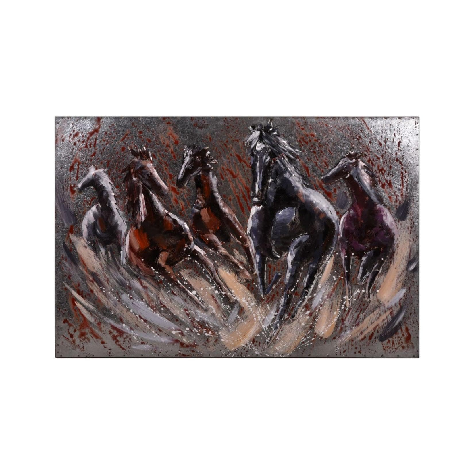 Harms Import 3D Metallbild Fury Grau Wanddekoration