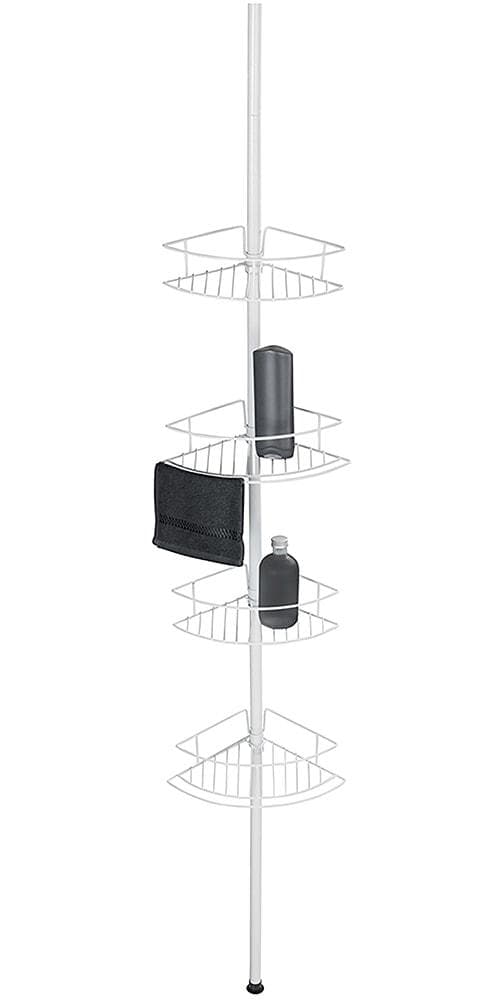 WENKO Teleskopregal Dolcedo Weiß Edelstahl 4 Ablagen