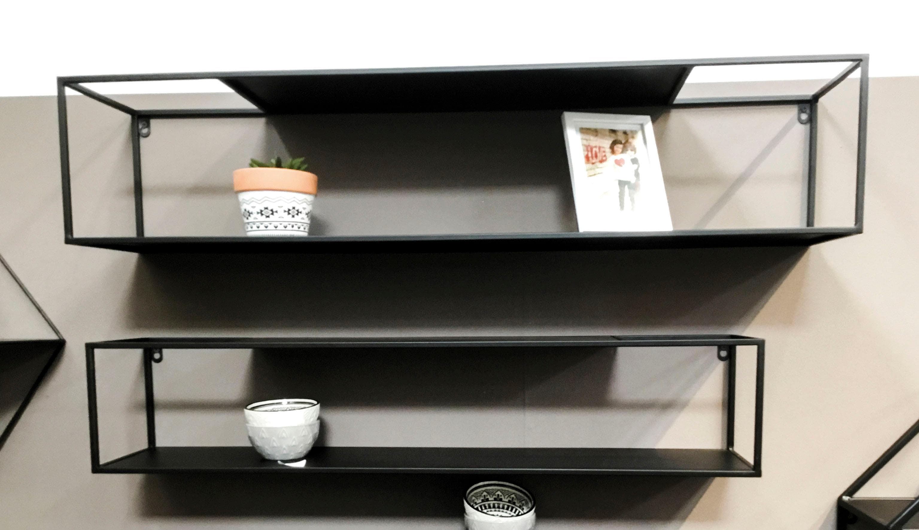 Schwarzes Wandregal Set - 2er Pack - Modernes Steckboard Design