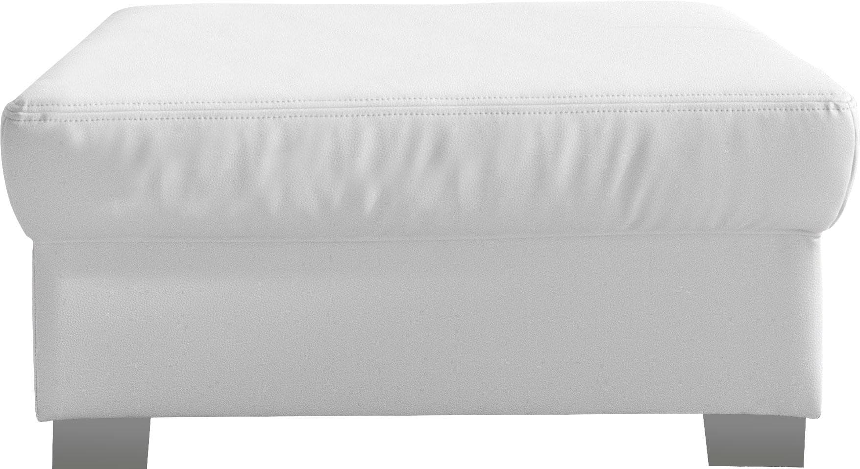 DOMO COLLECTION Hocker Star Weiß Naturleder Modern