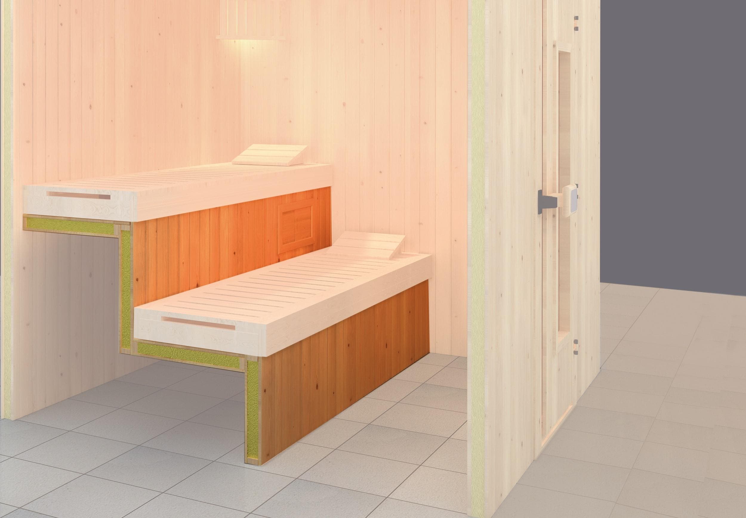 Sauna-Rückenlehne WEKA Energie-Sparpaket Beige Massivholz
