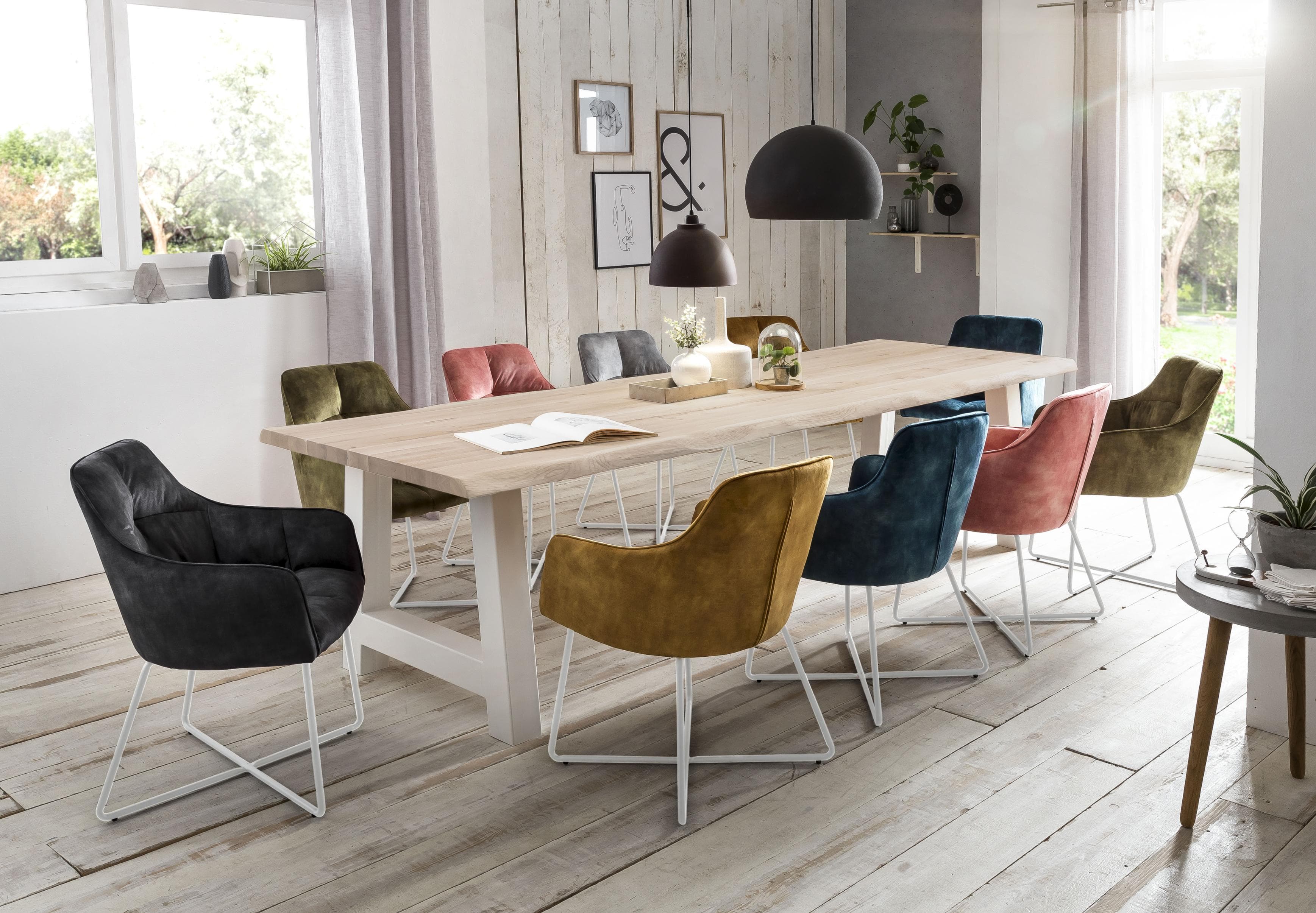 HOME AFFAIRE Esstisch Tristan Weiß Massivholz Wildeiche