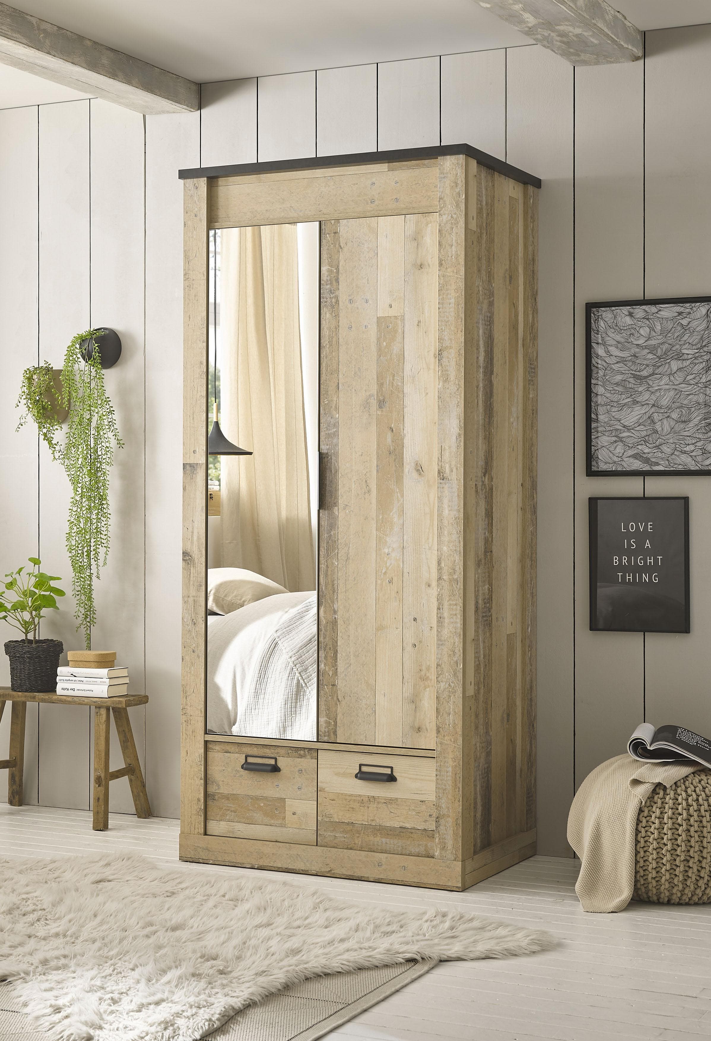 HOME AFFAIRE Kleiderschrank SHERWOOD mit Spiegel und Soft-Close