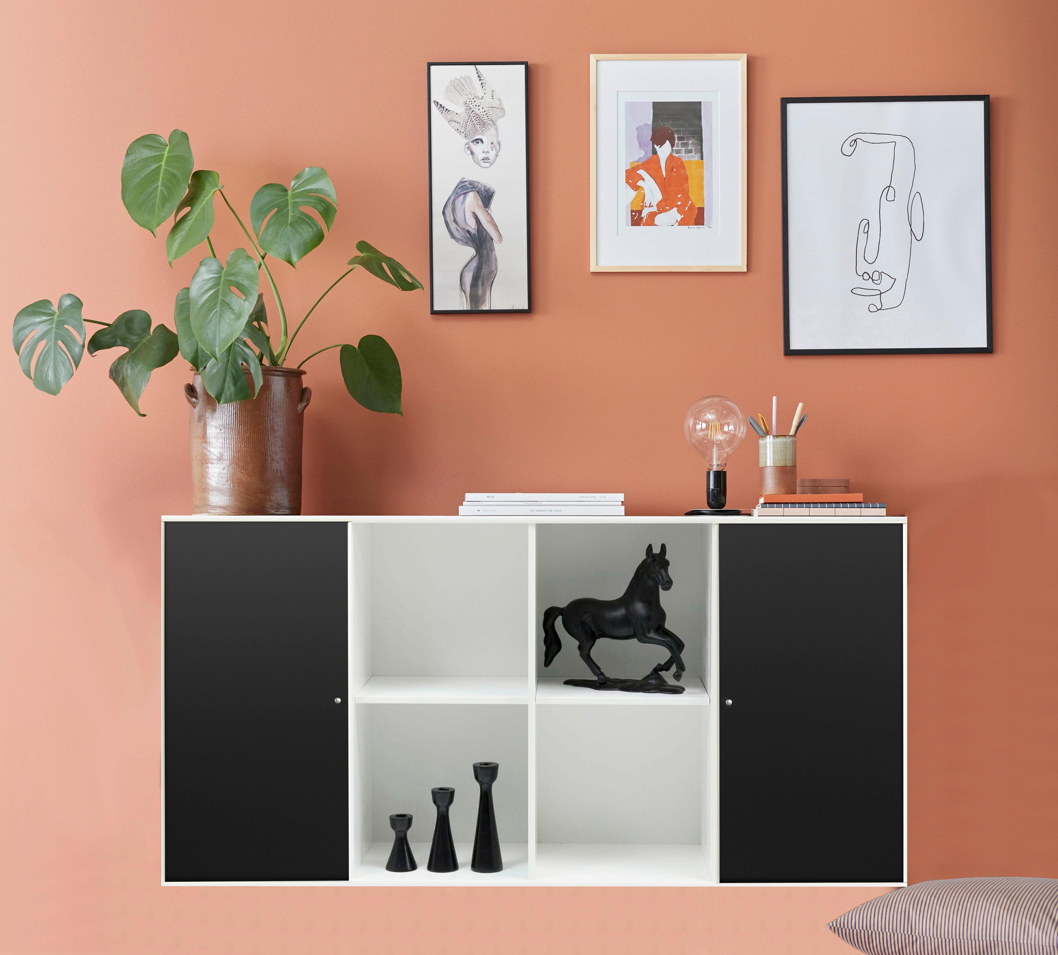 HAMMEL FURNITURE Mistral Kubus Sideboard Schwarz Weiß mit Soft-Close