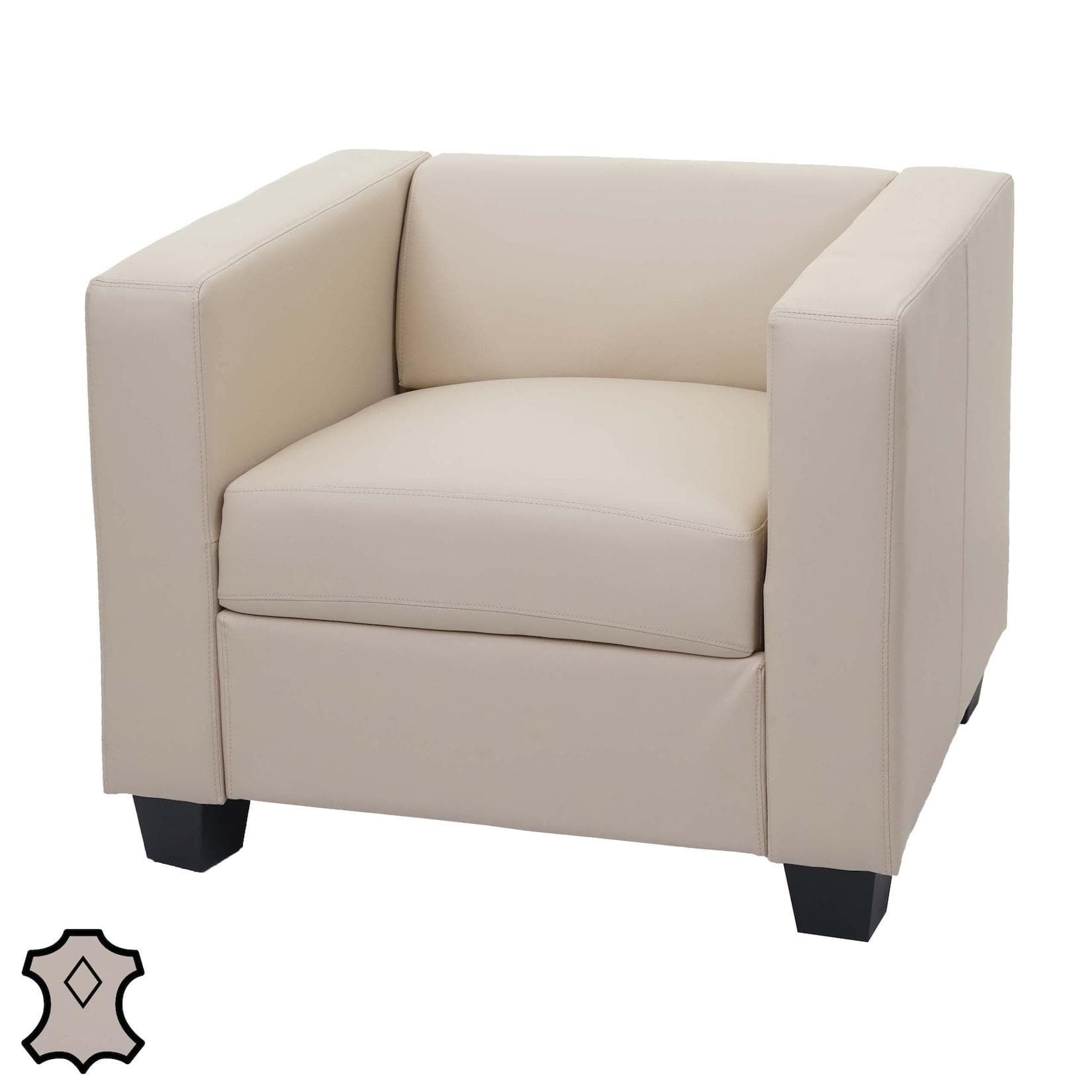 MCW Sessel Lille Leder Creme Moderner Polstersessel