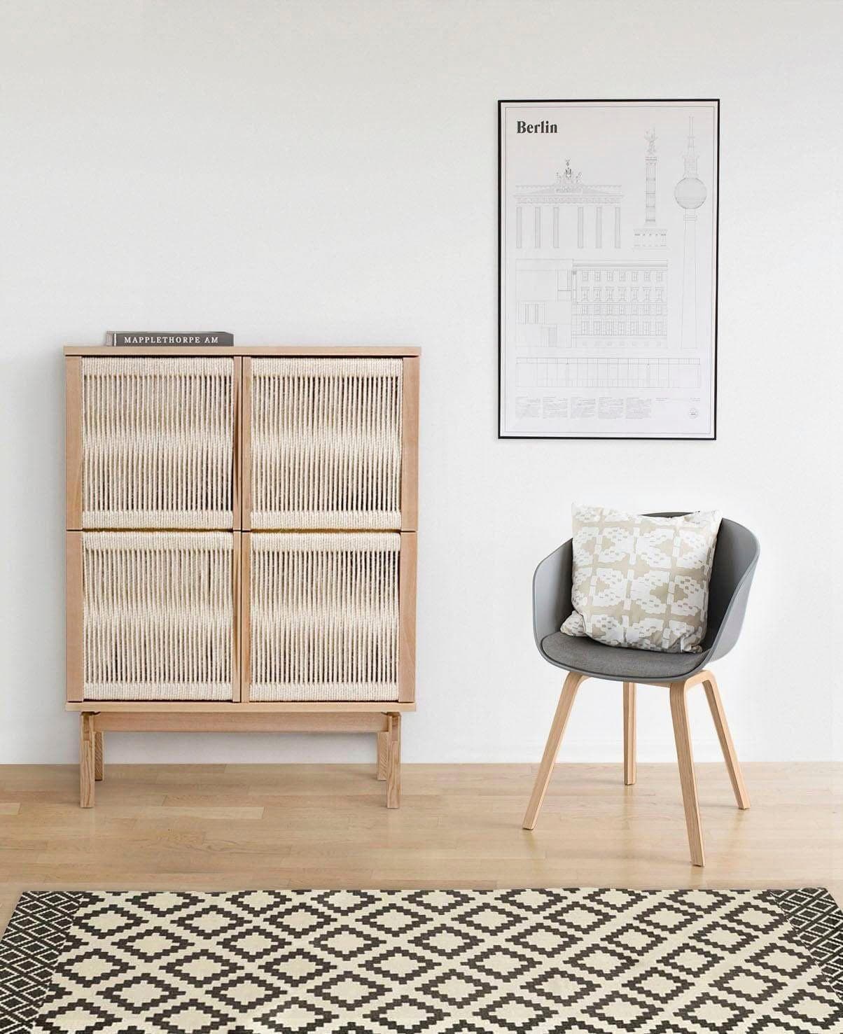 Highboard WOODMAN Lidia Eichefarben