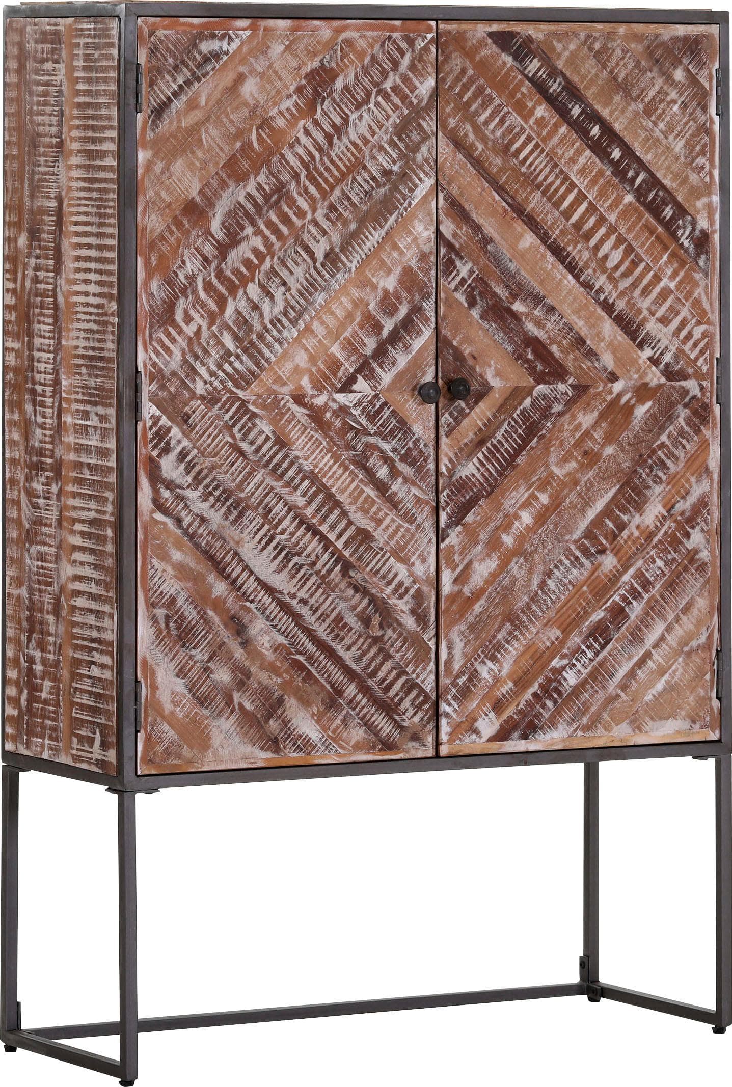 GUTMANN FACTORY Highboard Braun Massivholz Stauraumschrank