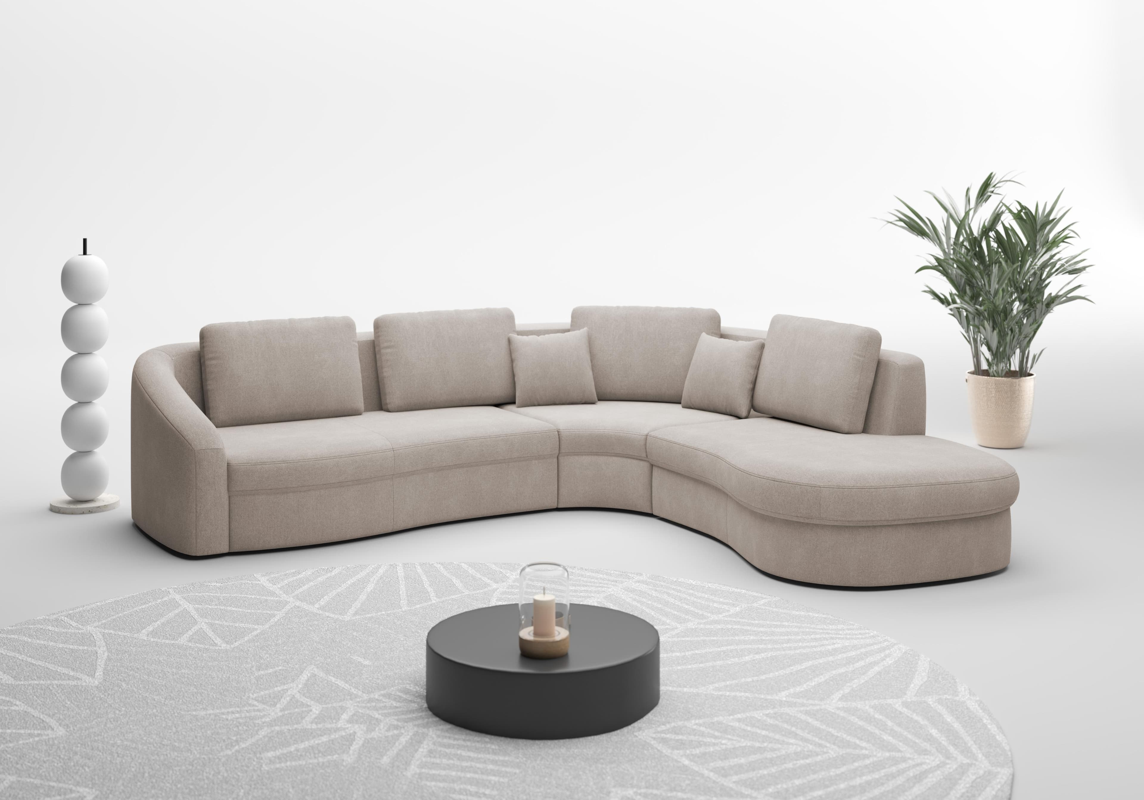 SIT & MORE Ecksofa Jazz L-Form Grau Microfaser