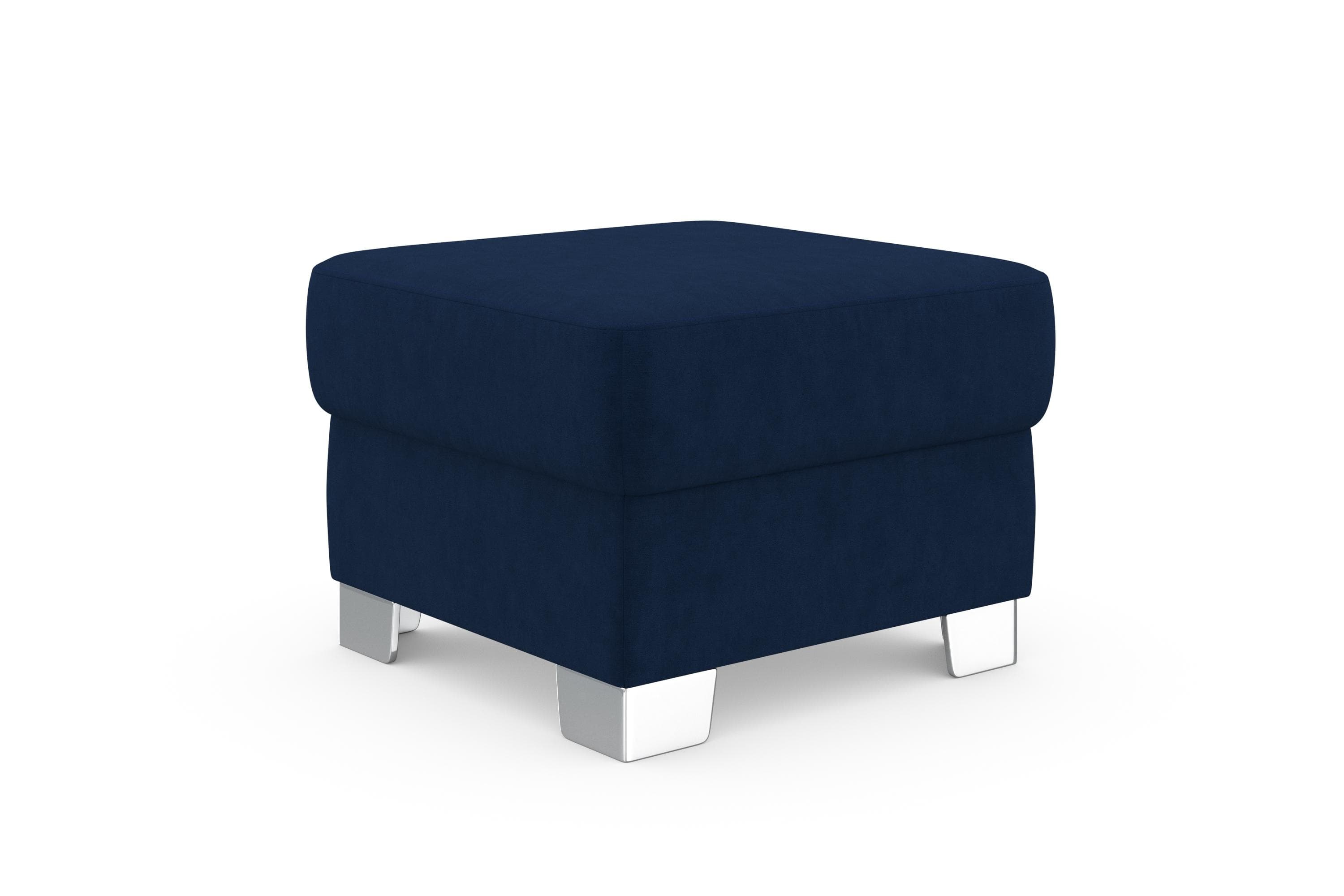 DOMO COLLECTION Hocker Anzio Marineblau Samtoptik