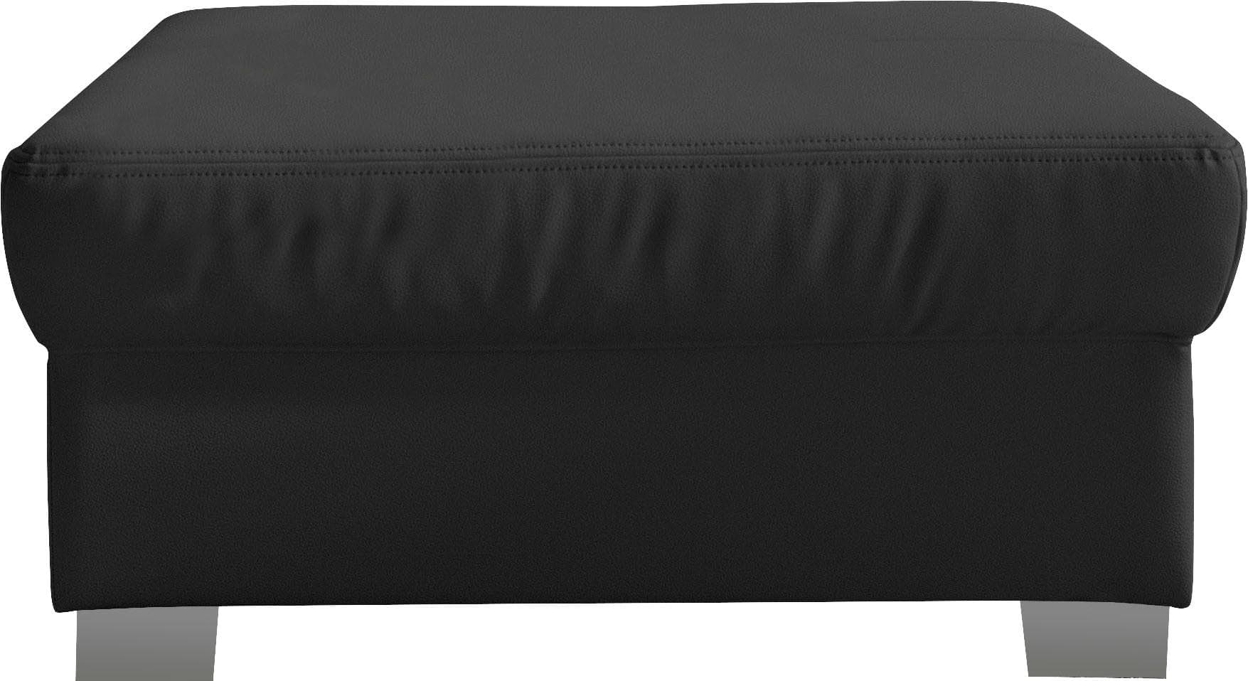 DOMO COLLECTION Hocker Star Schwarz - Polsterhocker mit Metallfüßen