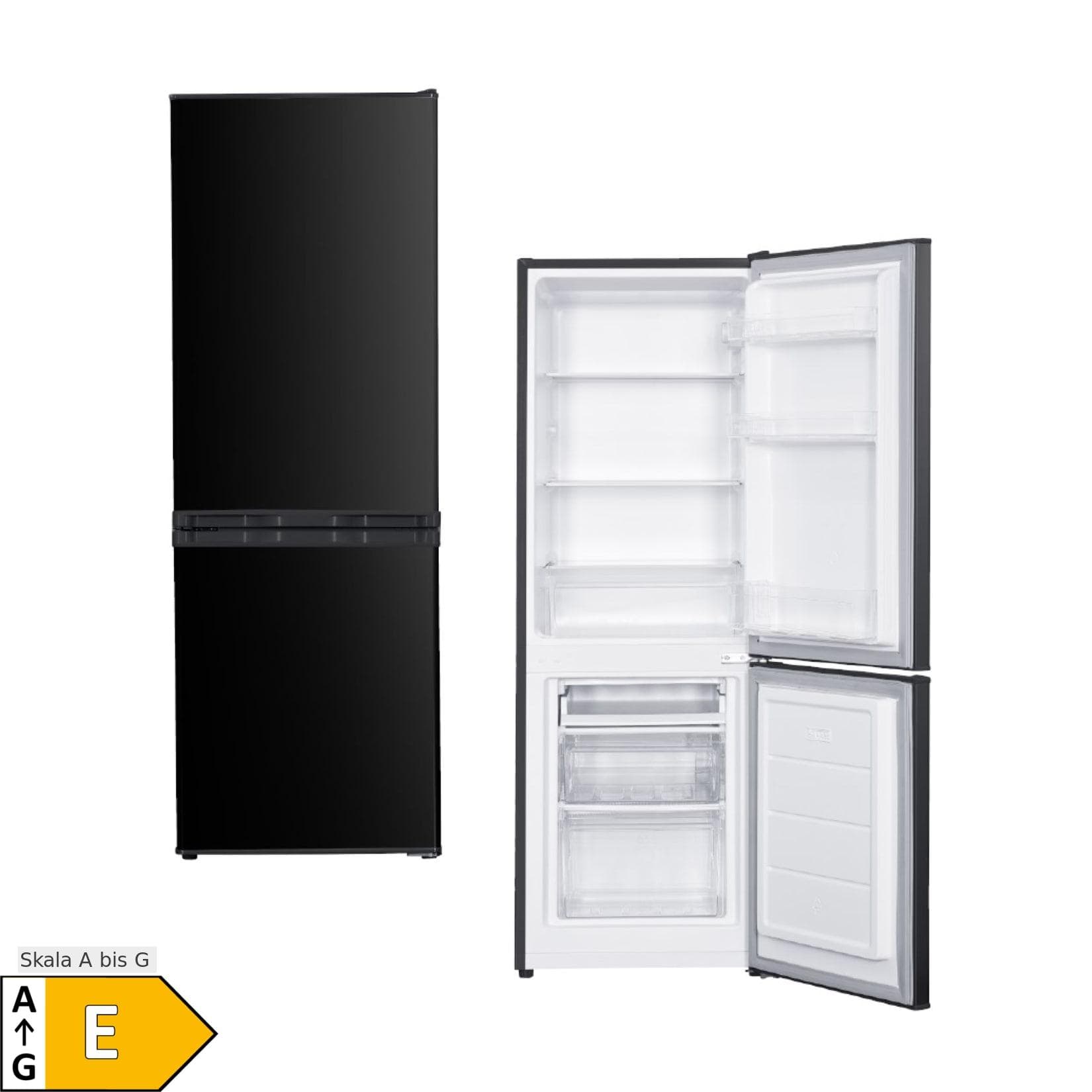 PKM Kühl-Gefrierkombination KG230KHEB Schwarz 173L LED