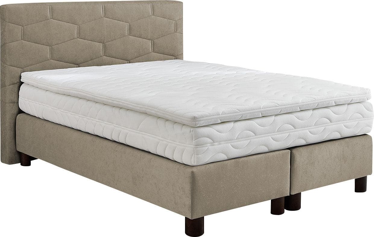 Westfalia Schlafkomfort Boxspringbett Sand 5-Zonen Matratze mit Topper