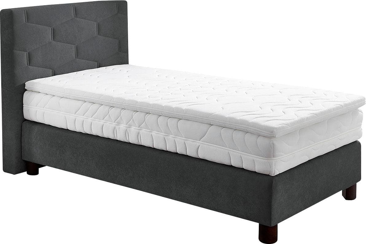 Westfalia Schlafkomfort Boxspringbett Anthrazit mit Kaltschaummatratze