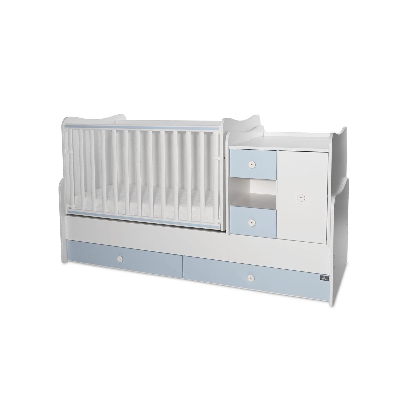 Umbaubares Babybett Mini Max - 3 in 1 für 2 Kinder