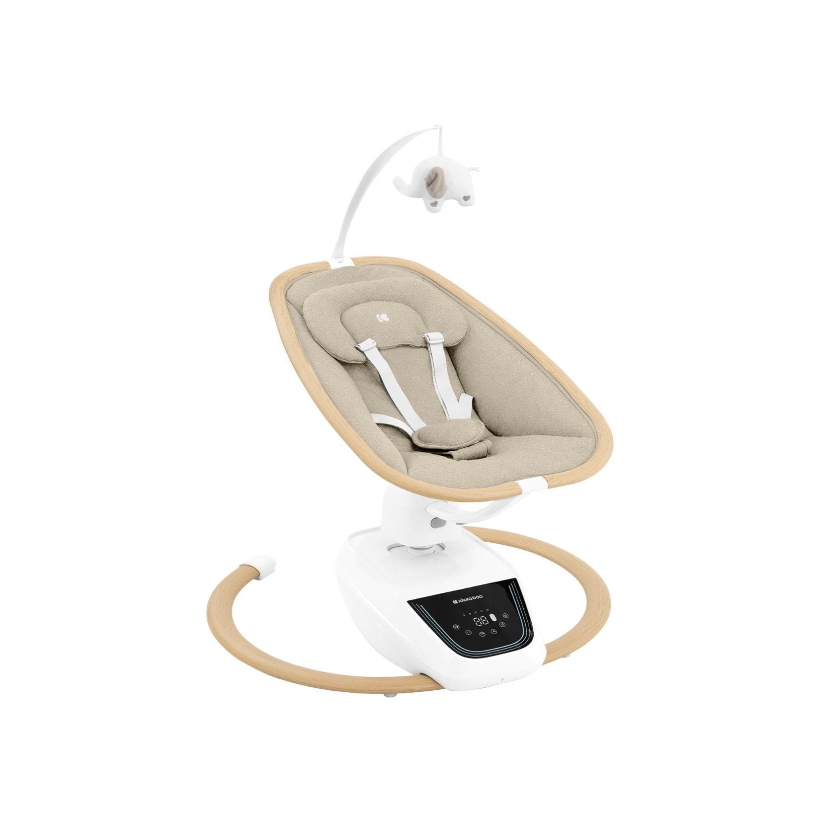 Kikkaboo Babywippe BeMoove Elektrisch Beige mit Moskitonetz