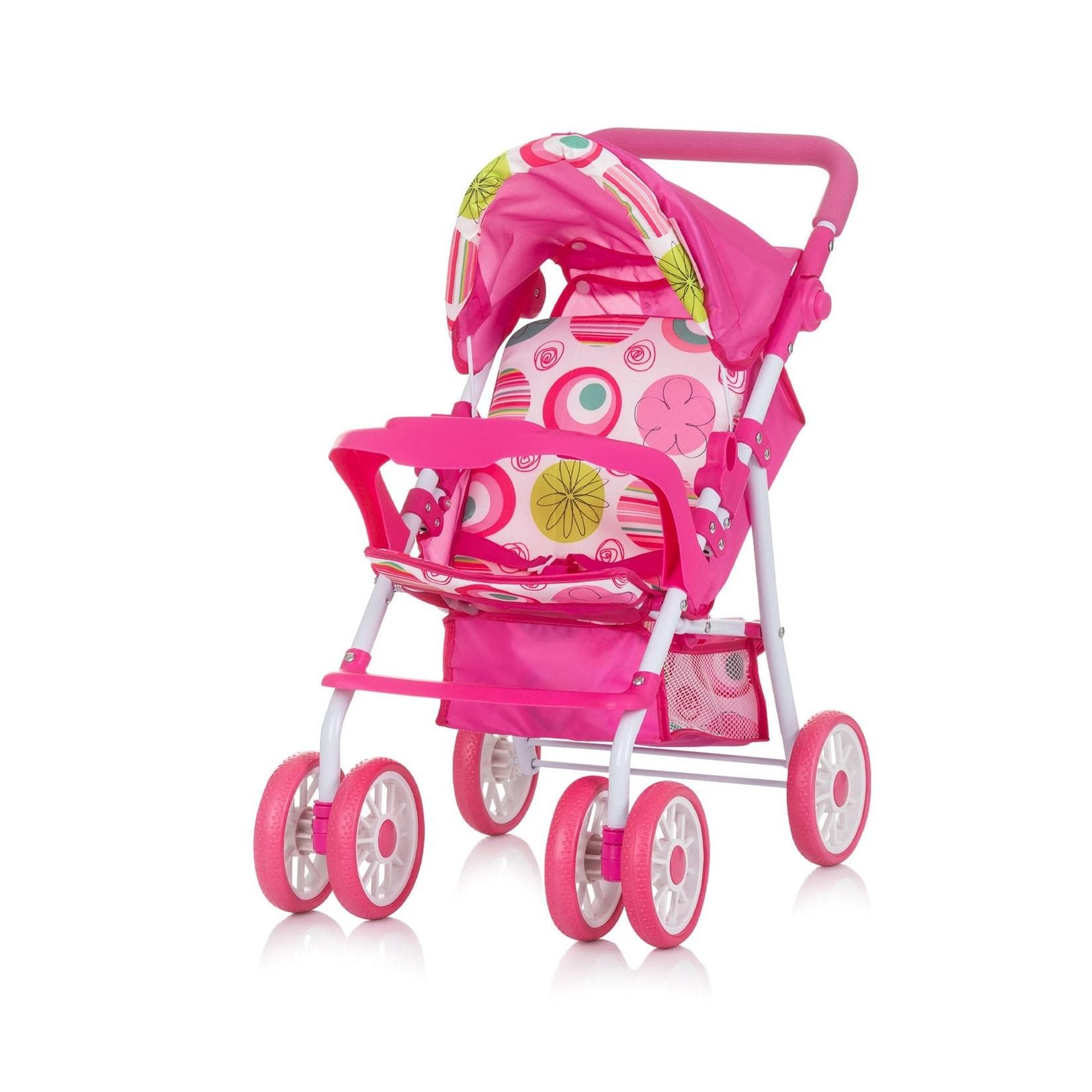 Chipolino Puppenwagen Dolly Rosa Faltbar mit Korb & Sicherheitsgurt