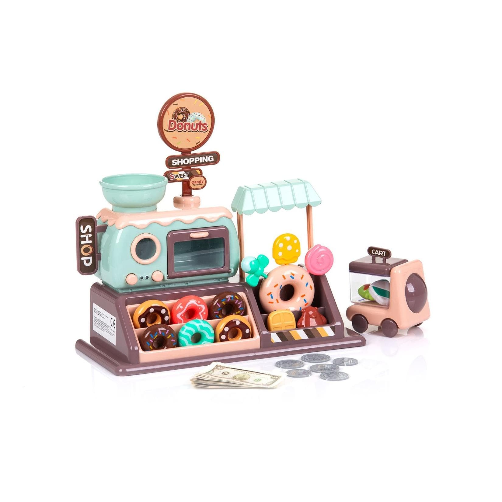 Chipolino Spielzeug Donut Shop 34-teilig Mini-Ofen mit Licht braun