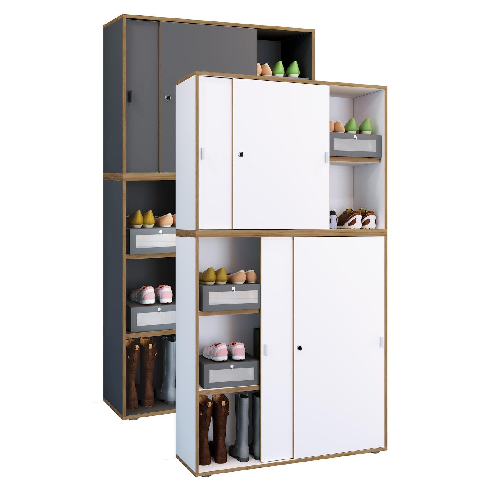 VCM Aktenschrank Büroschrank Schwarz S0RC202Y