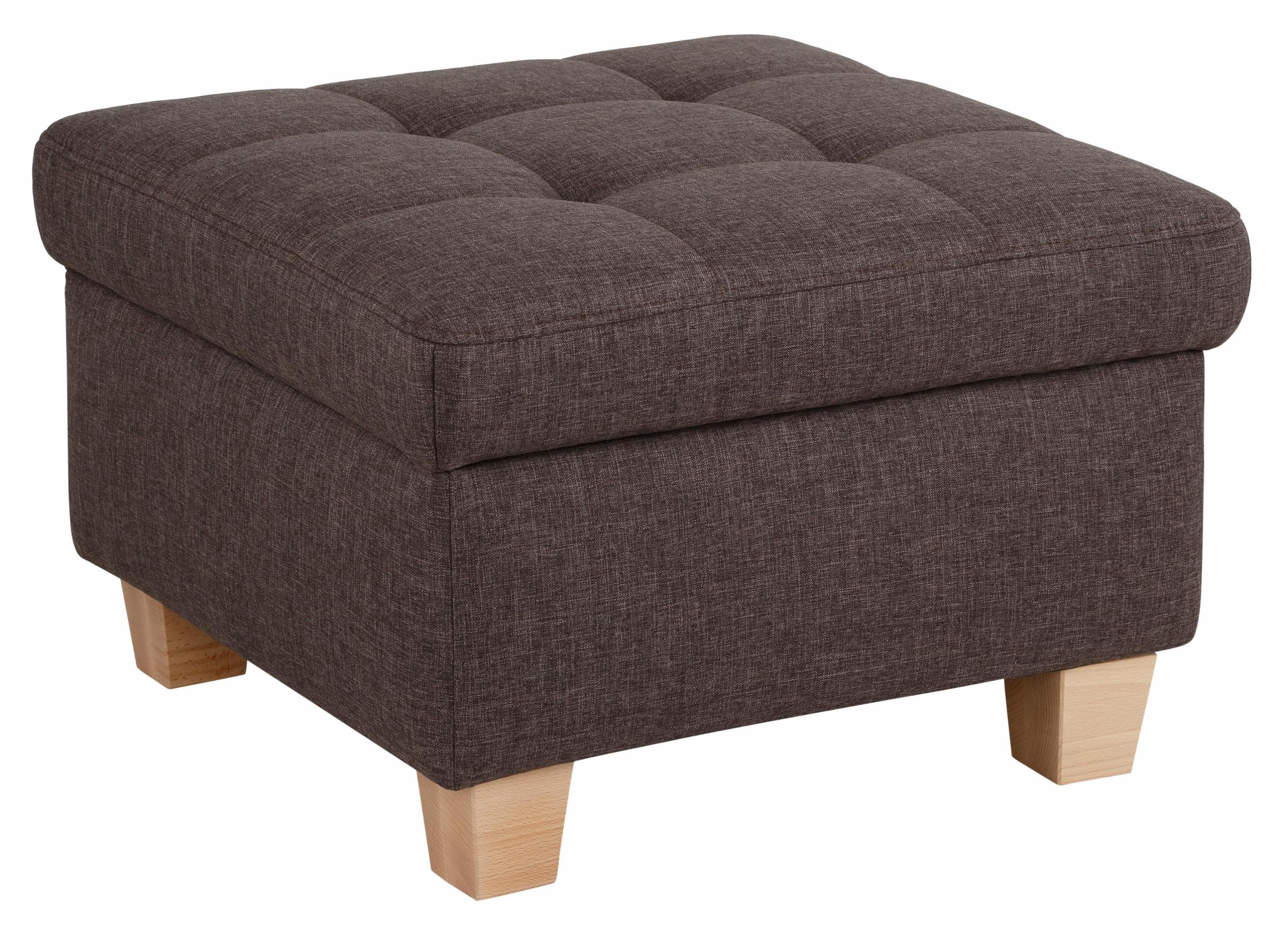 HOME AFFAIRE Corby Polsterhocker Braun Leder Polyester