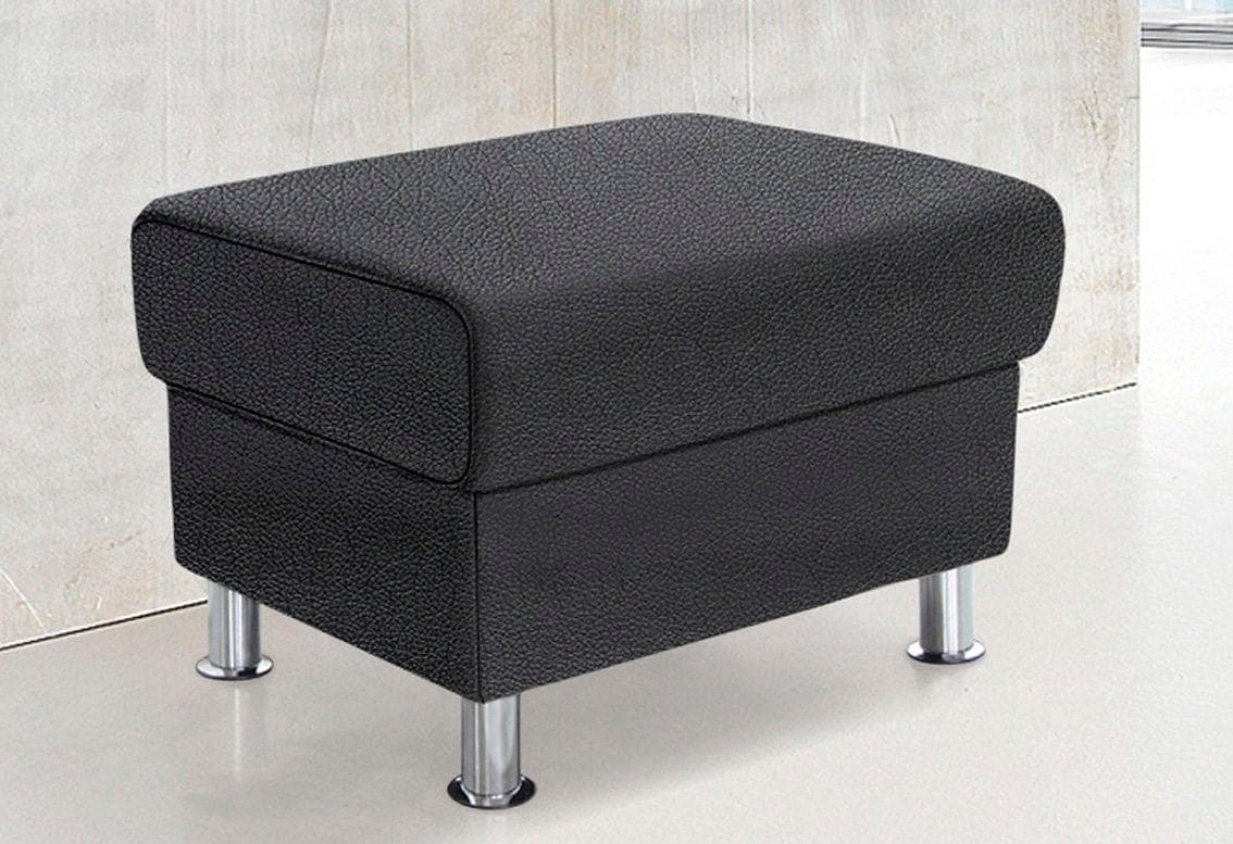 TRENDMANUFAKTUR Rondo Polsterhocker Schwarz Kunstleder