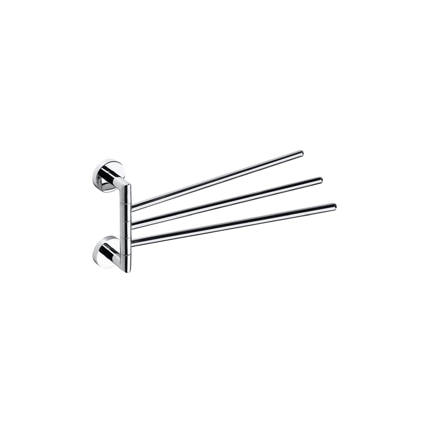 Brillantbad BOMEGA Handtuchhalter 3-Fach Schwenkbar Messing Chrom Poliert