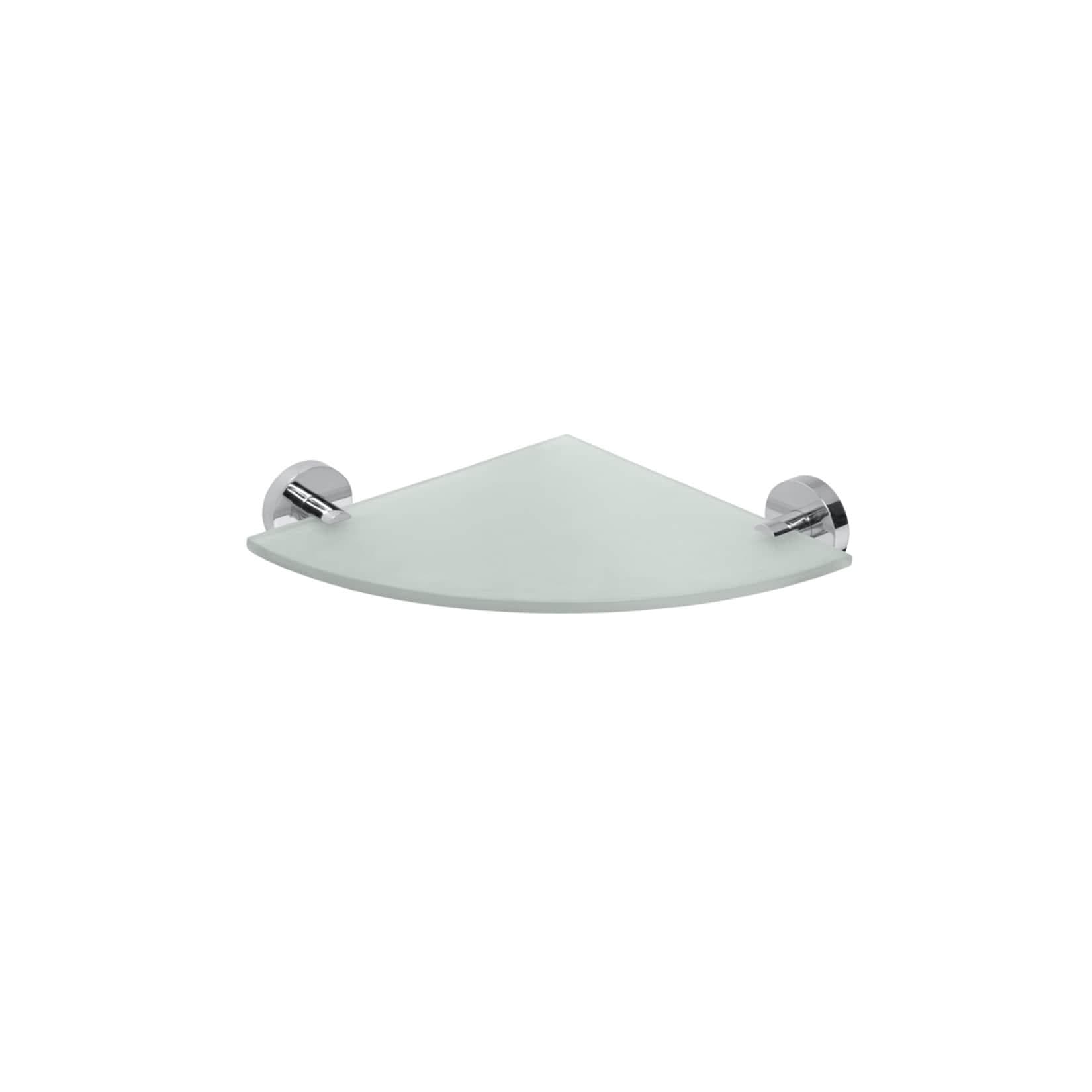 Brillantbad BOMEGA Glasablage Eckmodell Messing Chrom poliert Milchglas 255x55x255 mm für Bad & Küche