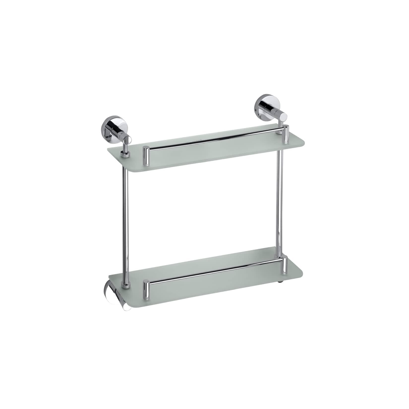 Brillantbad BOMEGA Glasablage Milchglas Chrom Poliert