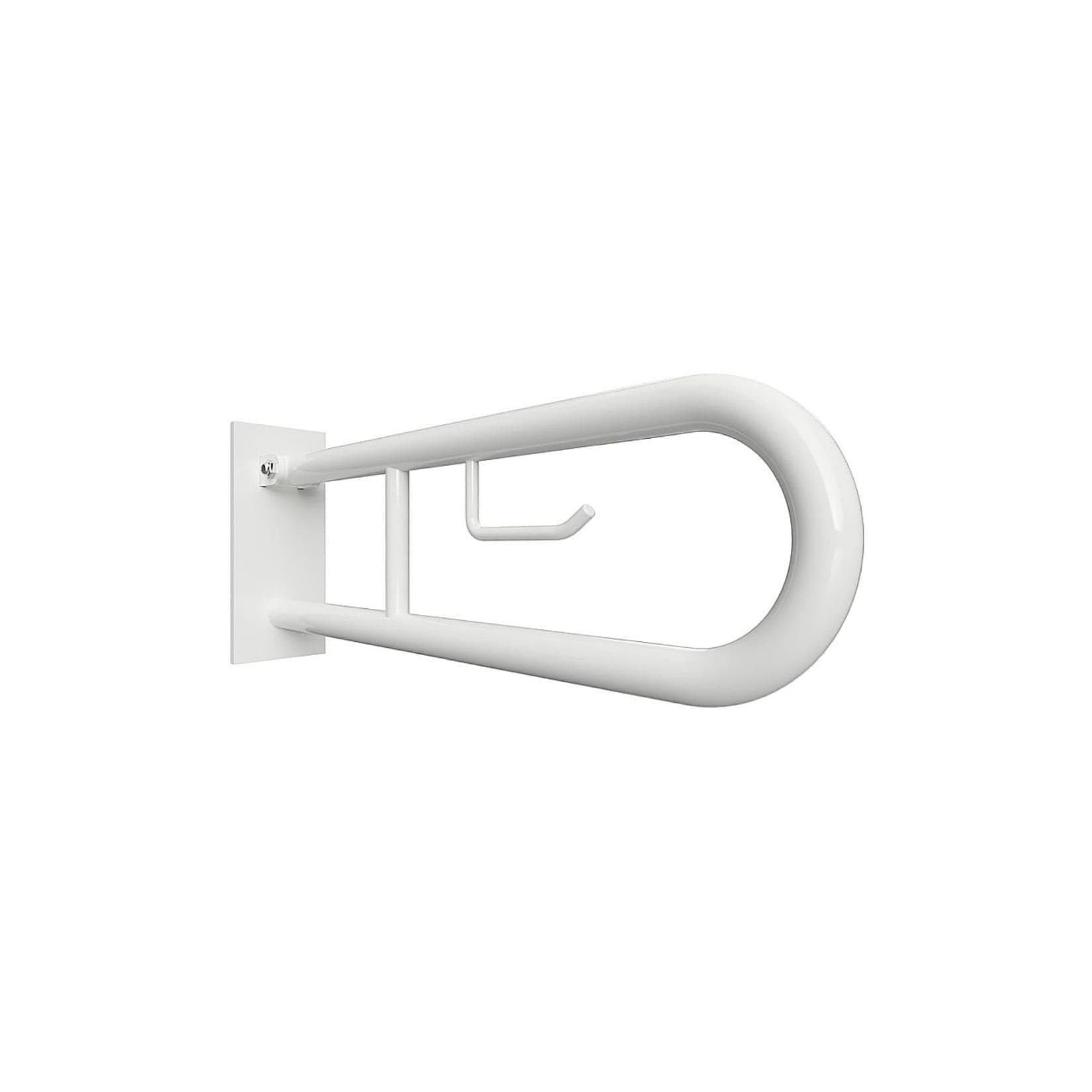 Brillantbad BELP Stützklappgriff U-Form Toilettenpapierhalter Eisen Weiß