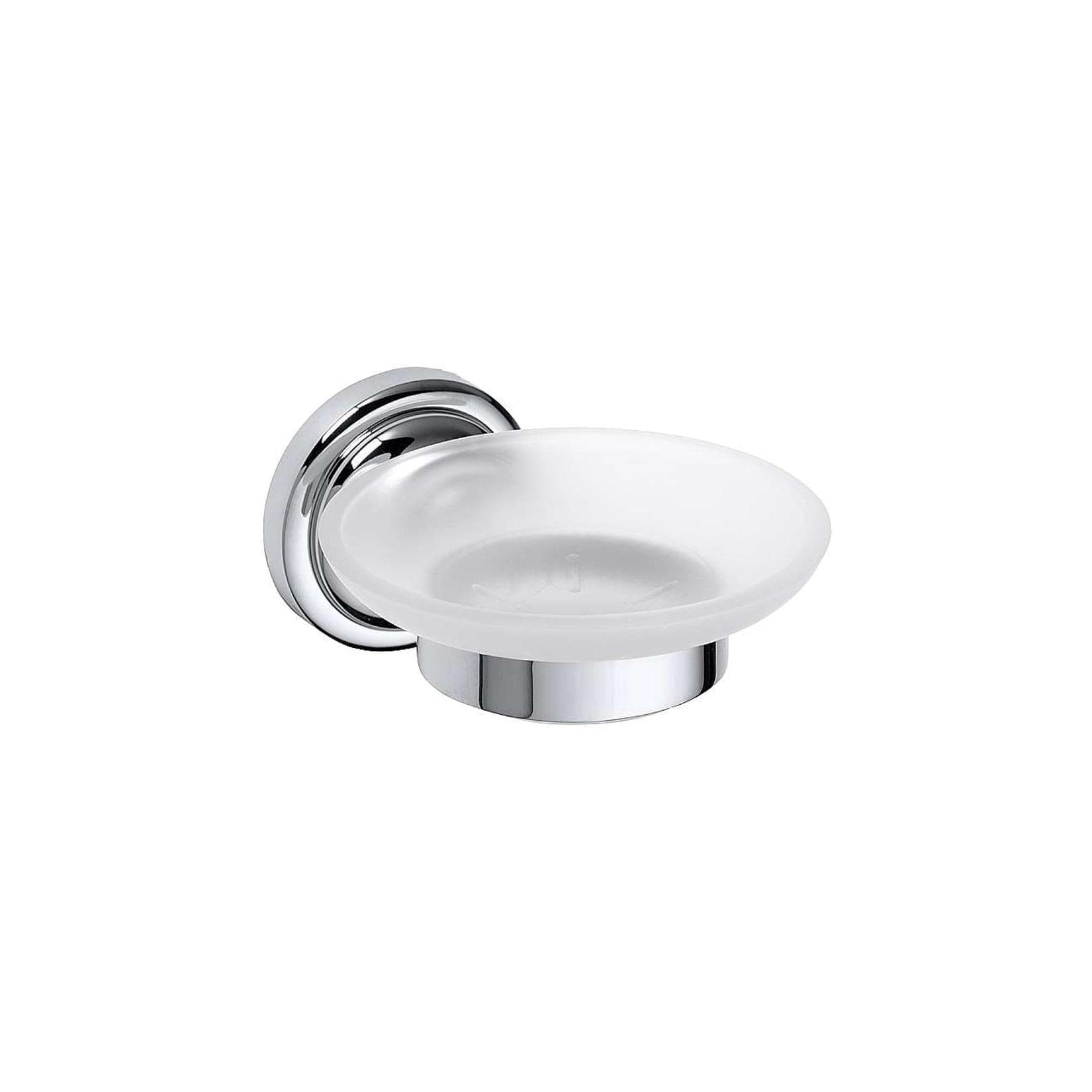 Brillantbad BETRO CHROM Seifenschale Messing Glas Chrom 110x65x138 mm für Bad & Küche