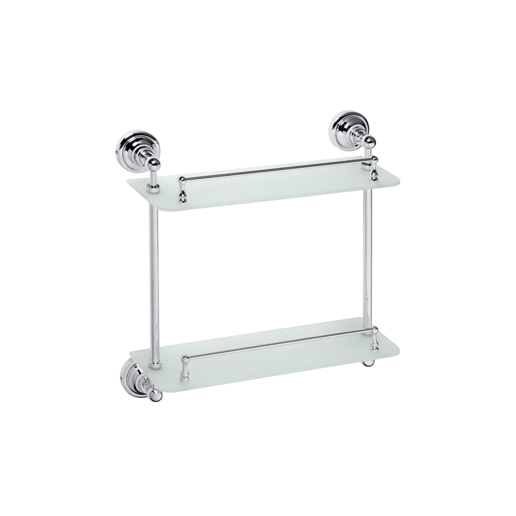 Brillantbad BETRO CHROM Glasregal Messing Glas Chrom 400x420x120 mm für Bad & Küche