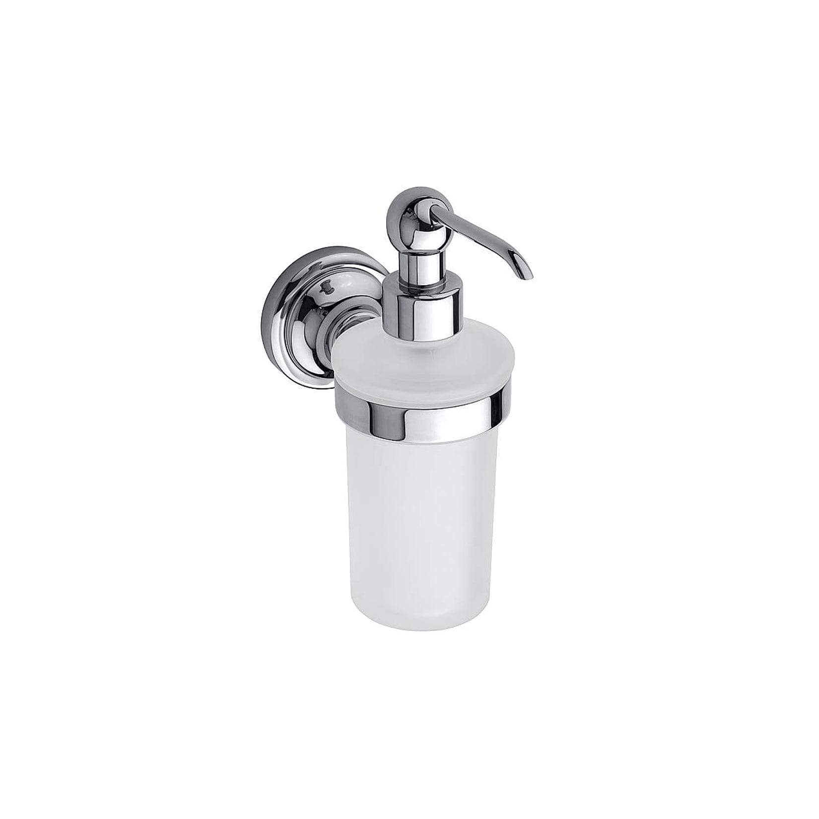 Brillantbad BETRO CHROM Seifenspender Messing Glas Chrom 230 ml