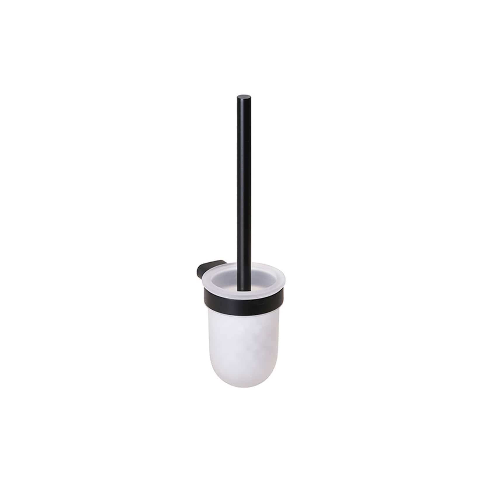 Brillantbad BORGANIC BLACK WC-Bürstengarnitur Edelstahl Milchglas Schwarz