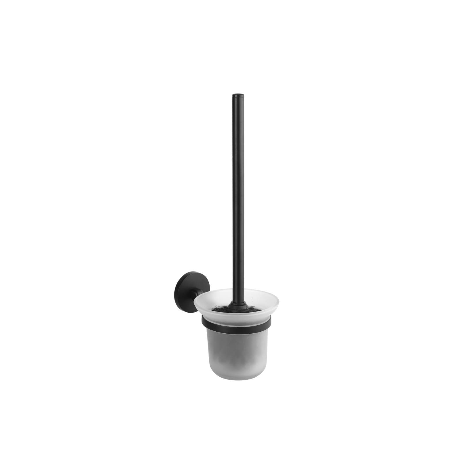 Brillantbad BOX WC-Bürstengarnitur Zink Milchglas Schwarz