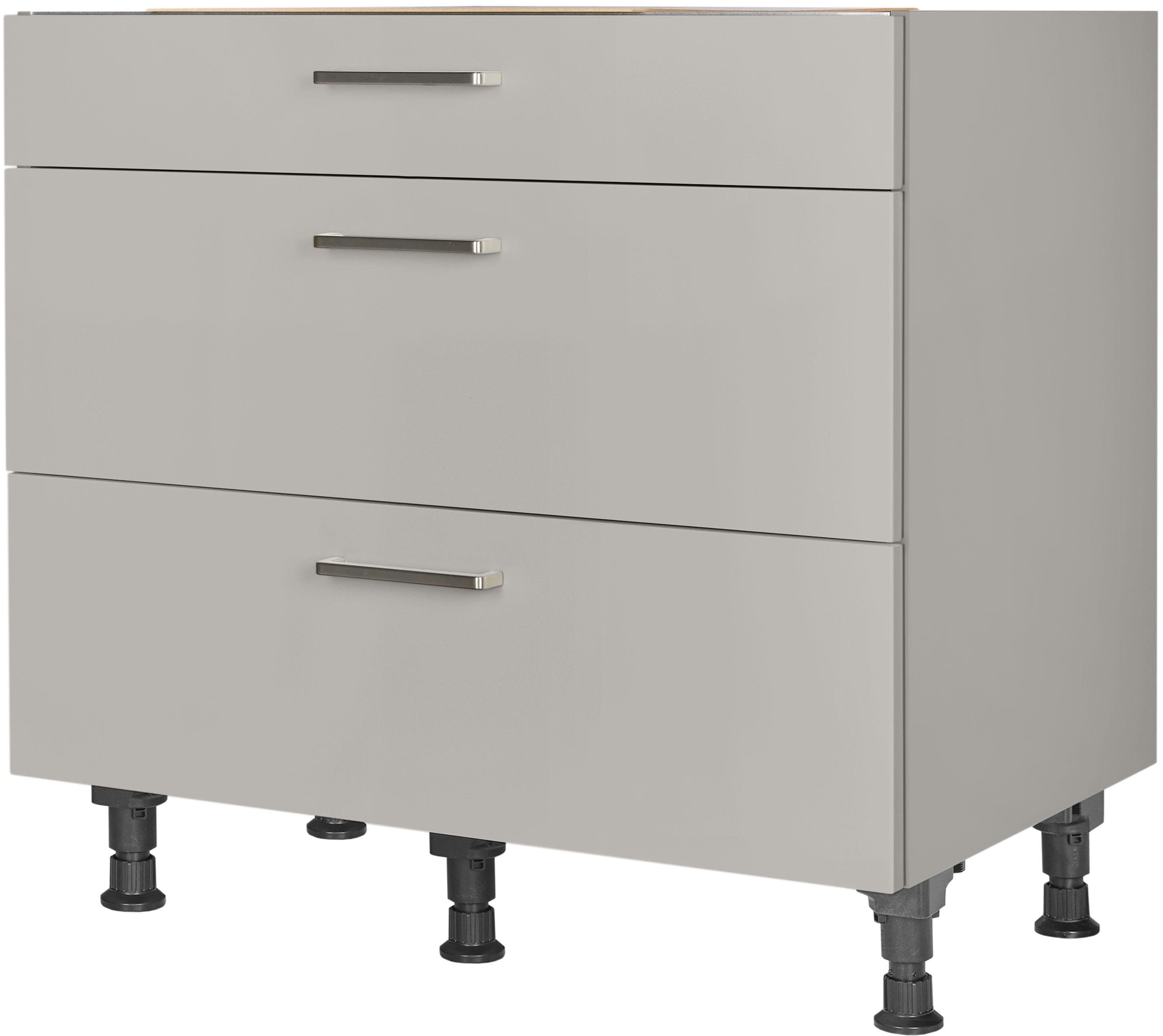 Nobilia Kochfeldumbauschrank Touch Grau Vormontiert