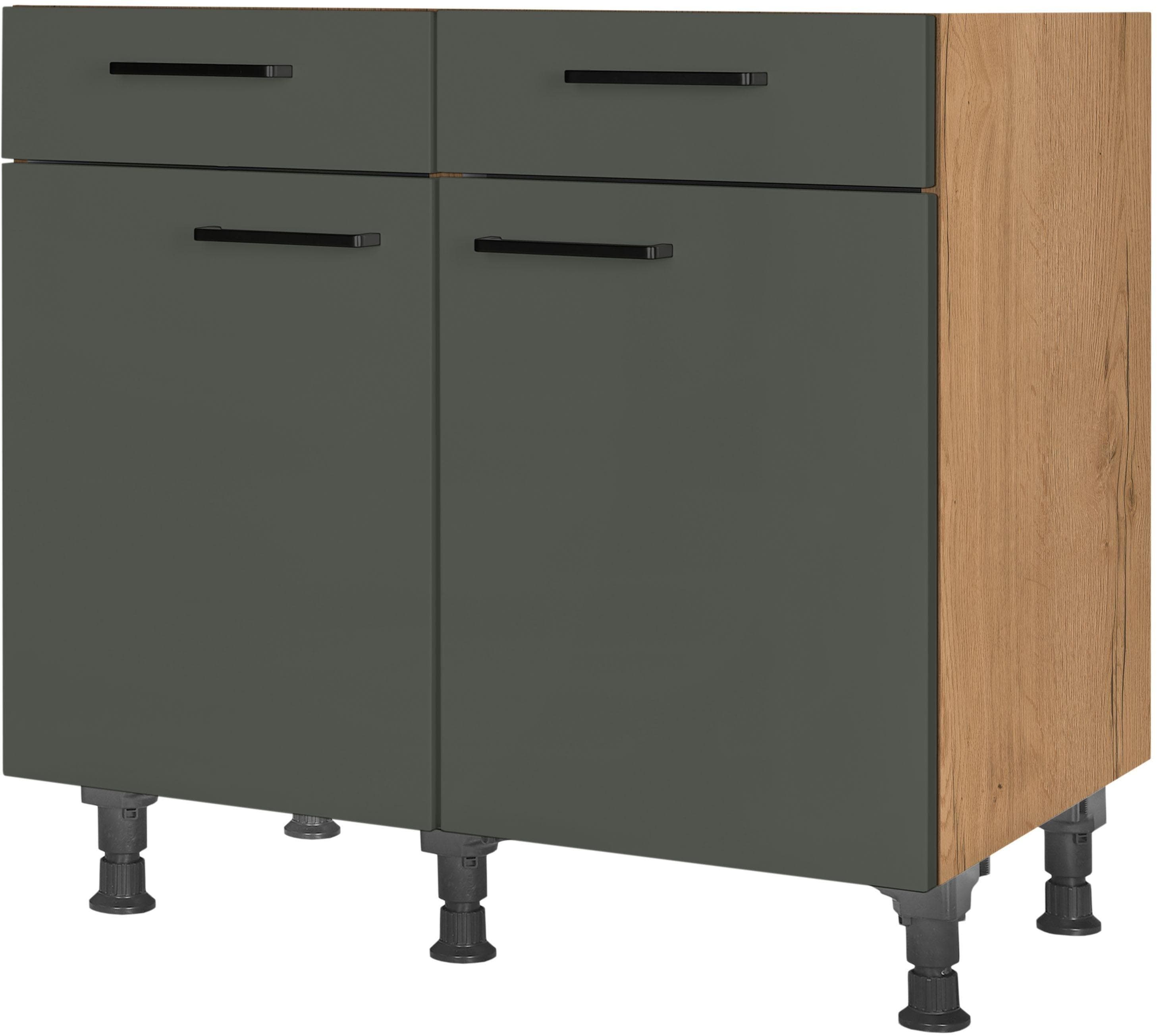Nobilia Easytouch Unterschrank 90 cm Grün mit Soft-Close