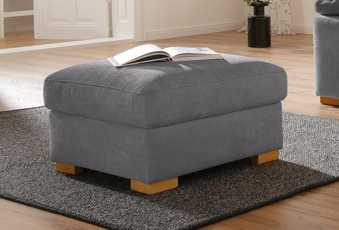 Home Affaire Hocker Ventura Grau mit Stauraum und Holzfüßen