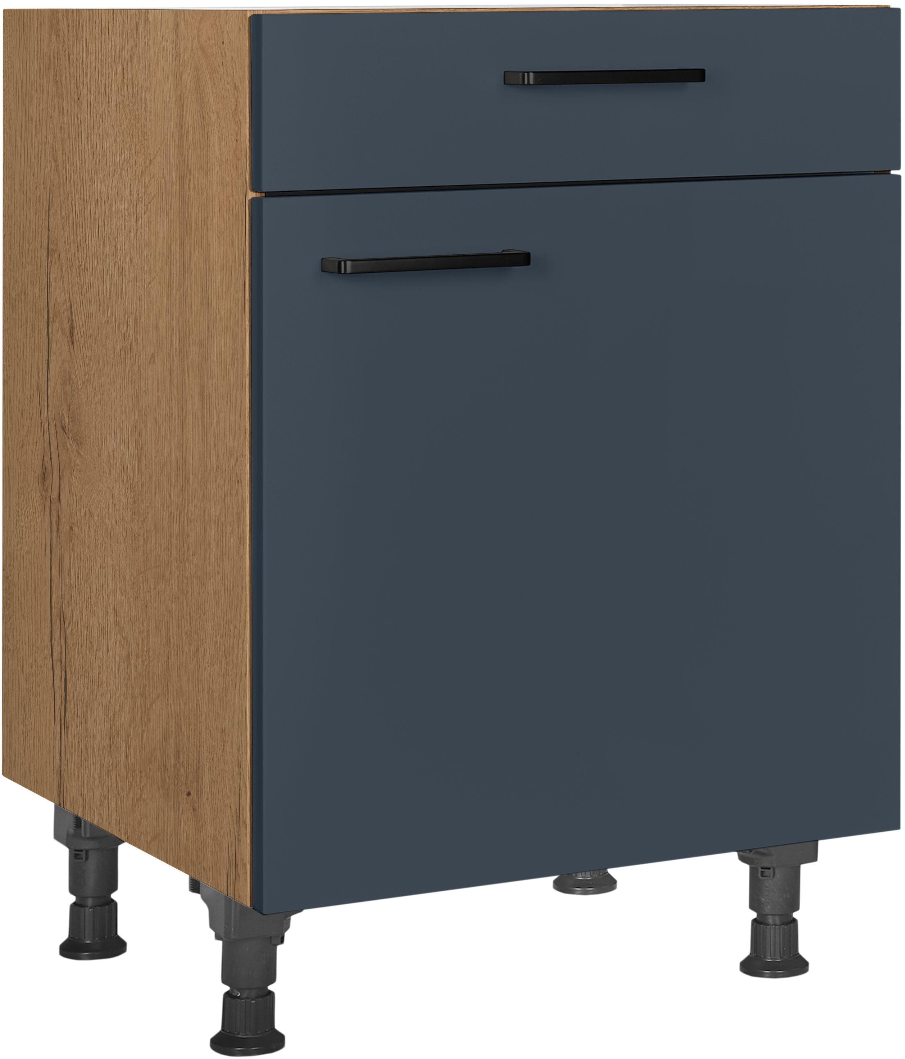 Nobilia Easytouch Unterschrank 60 cm Blau Vormontiert