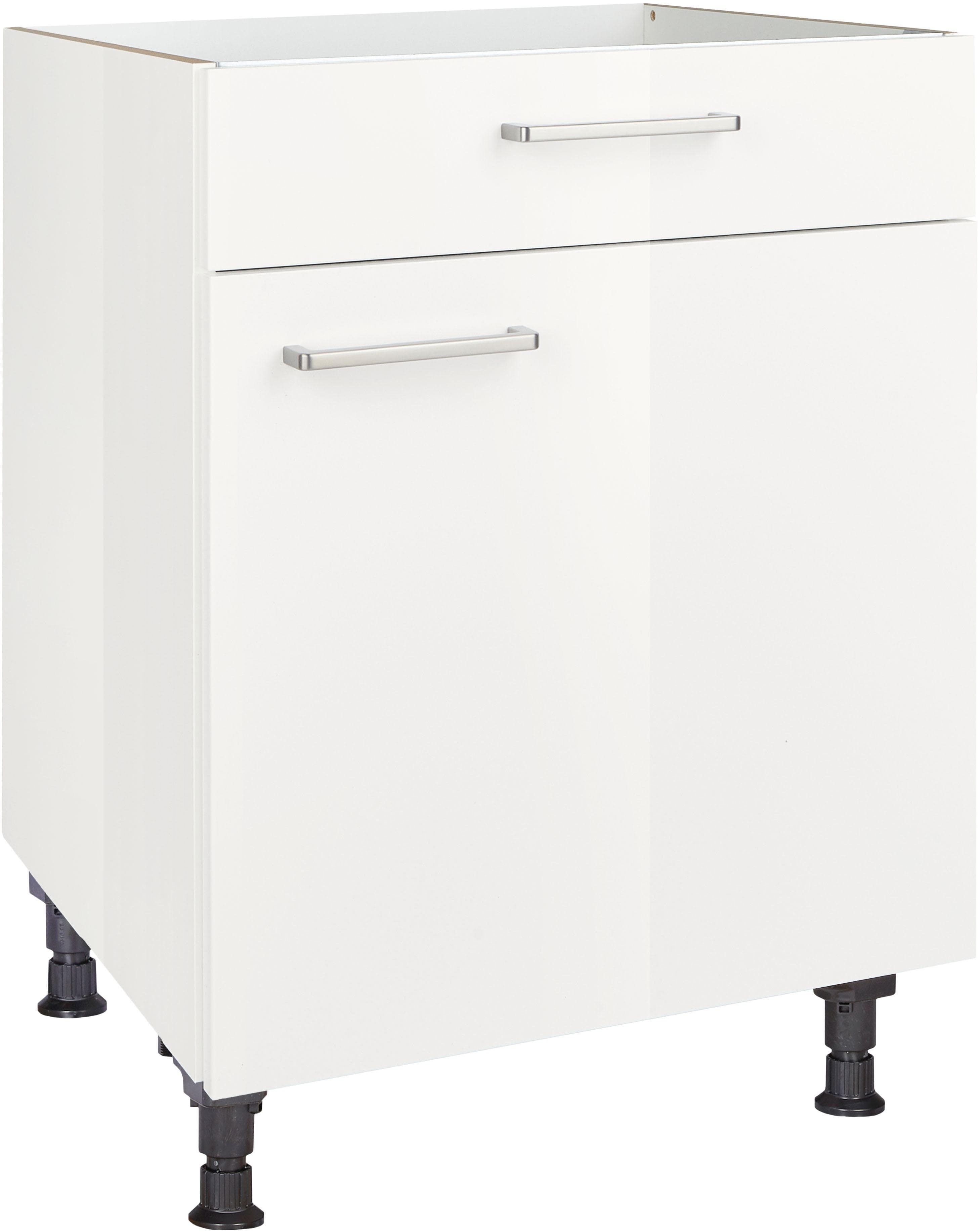 NOBILIA Kochfeldumbauschrank Flash Weiß Hochglanz mit Soft-Close