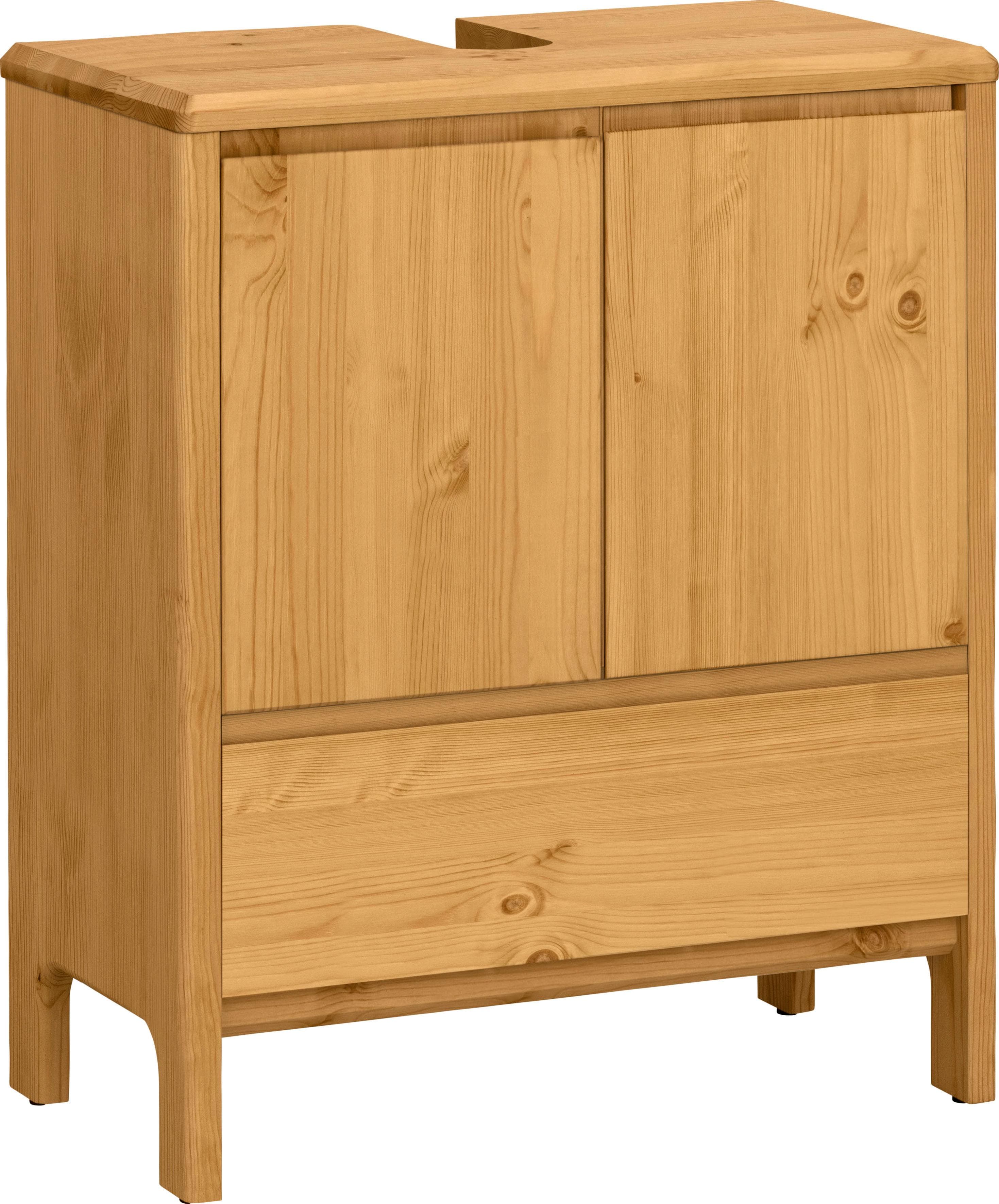 OTTO PRODUCTS Jorrick Waschbeckenunterschrank Massivholz Beige