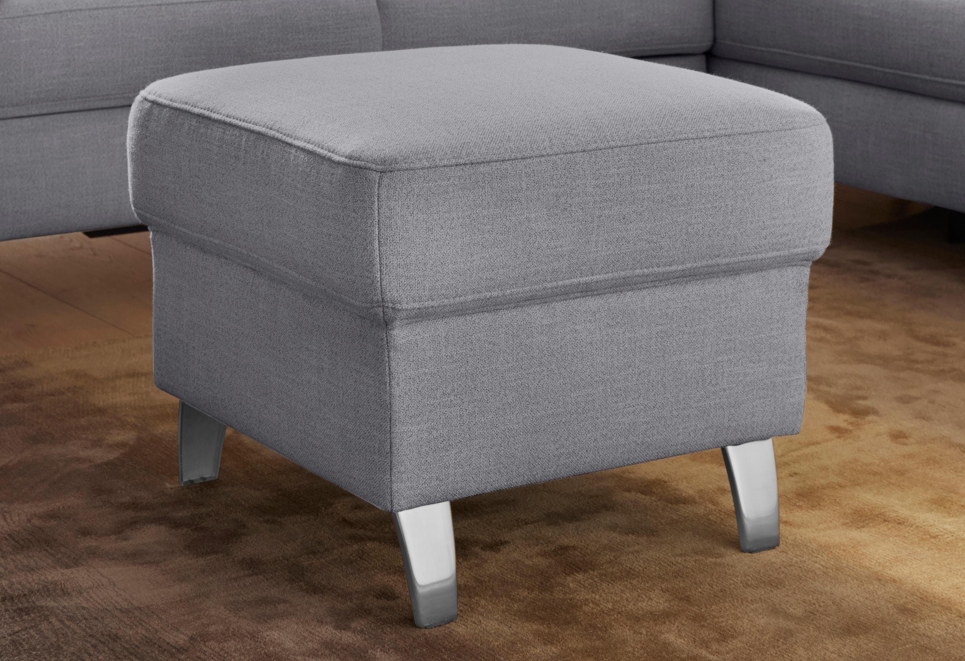 SIT & MORE Hocker Arngast Grau Luxus-Microfaser